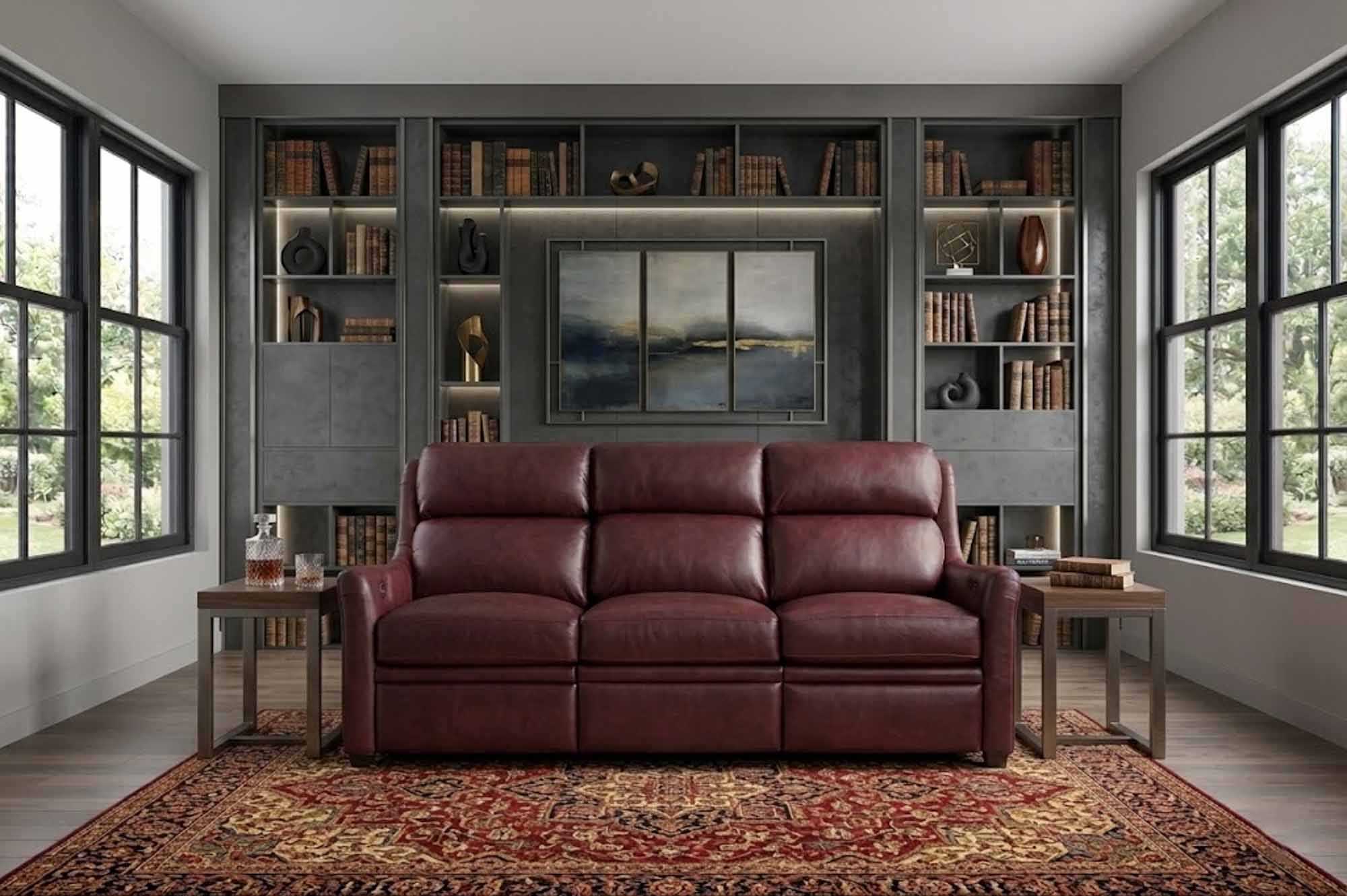Johnson Leather Power Reclining Sofa With Articulating Headrest - Image 13