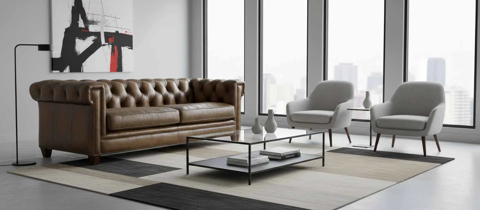 Joshua Leather Sofa - Image 6