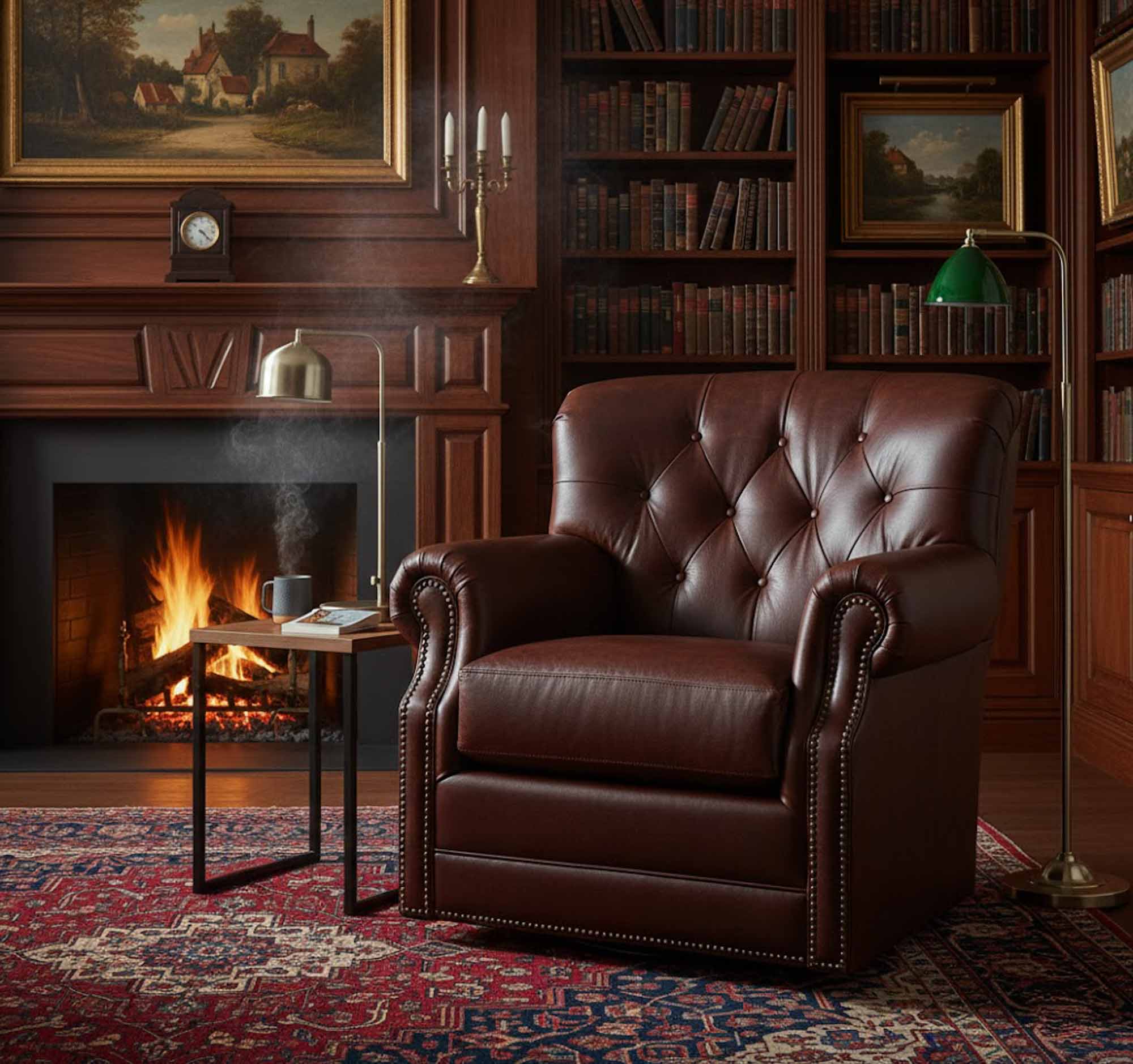 Julia Leather Swivel Chair - Image 3