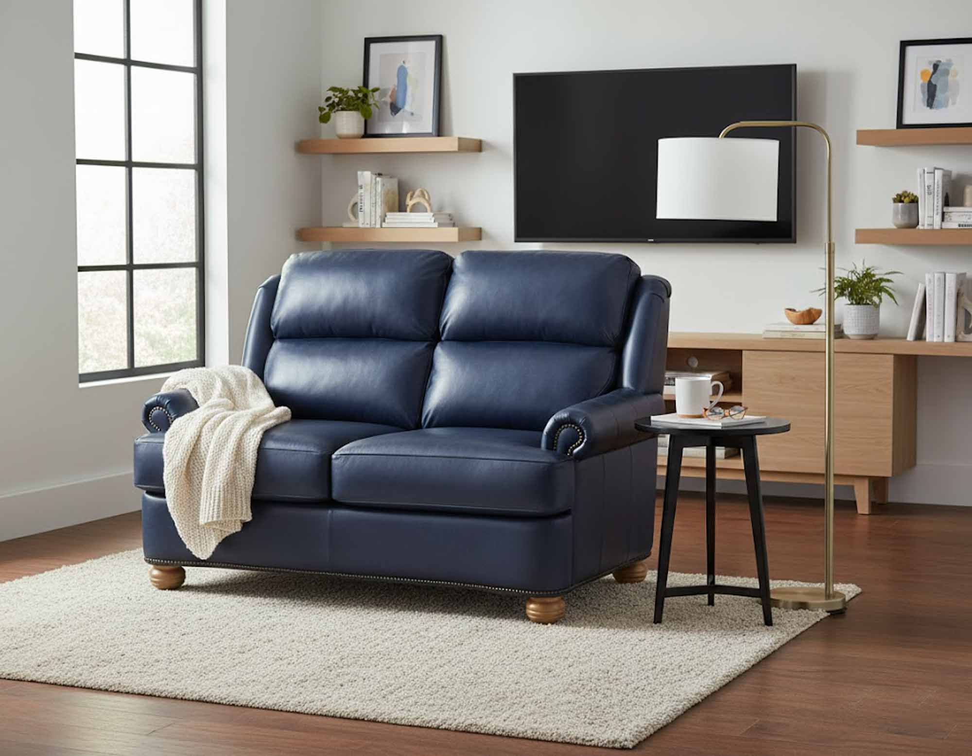 Justin Leather Loveseat - Image 5
