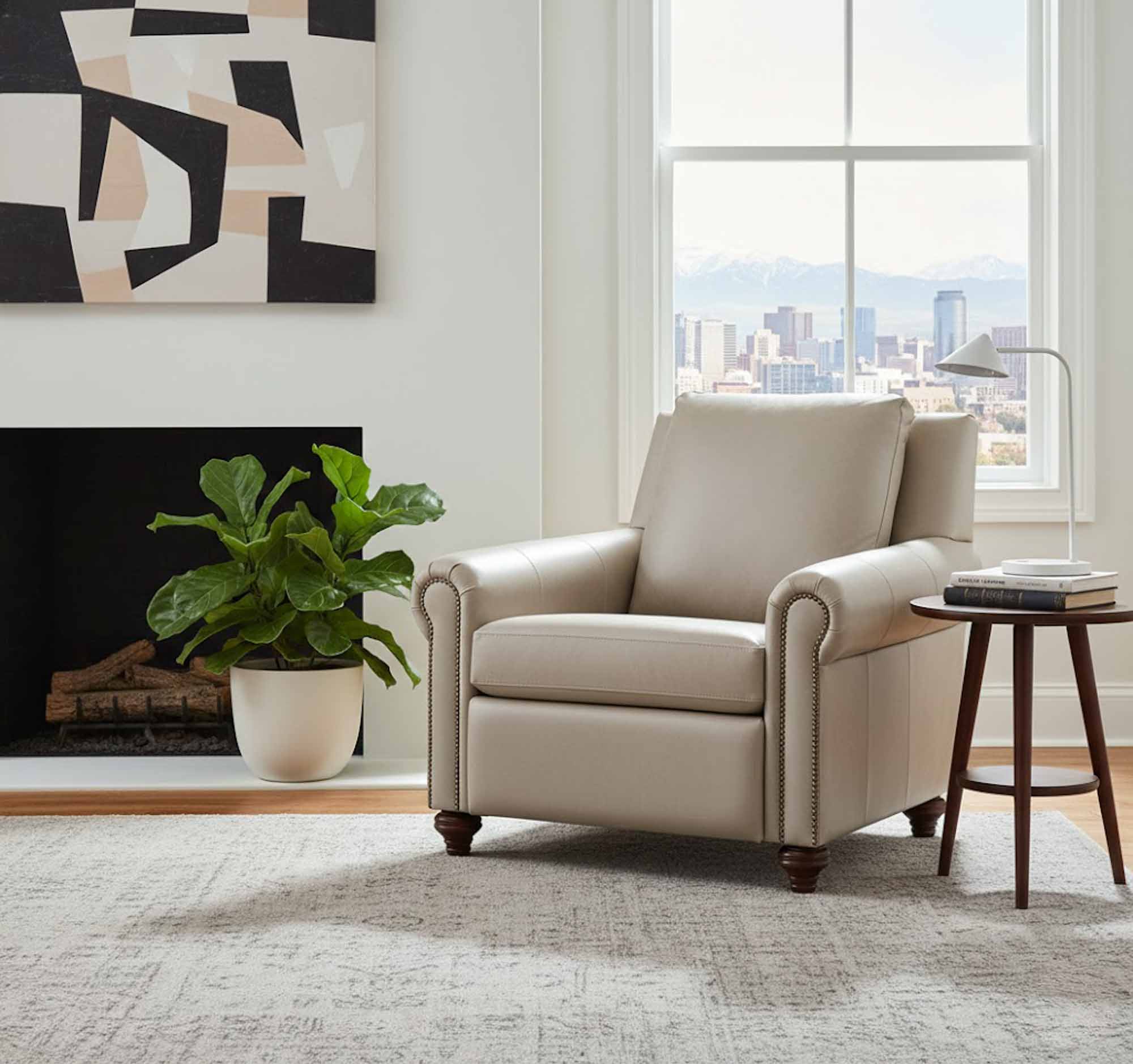 Kourt Leather Power Recliner With Articulating Headrest - Image 3