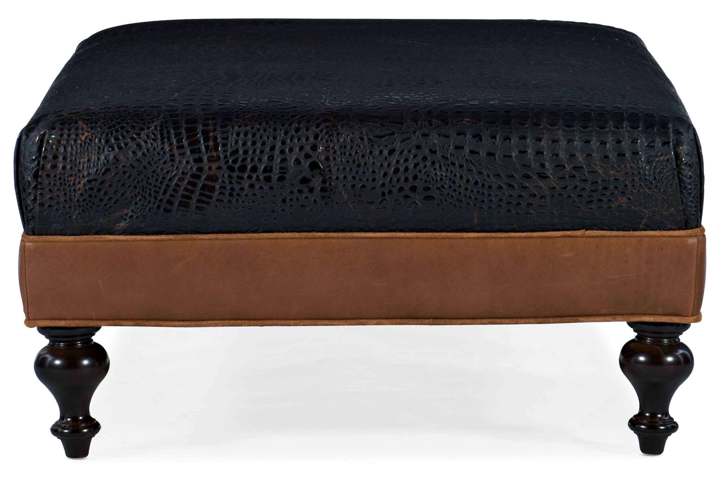 Kourtney Leather Cocktail Ottoman - Image 10