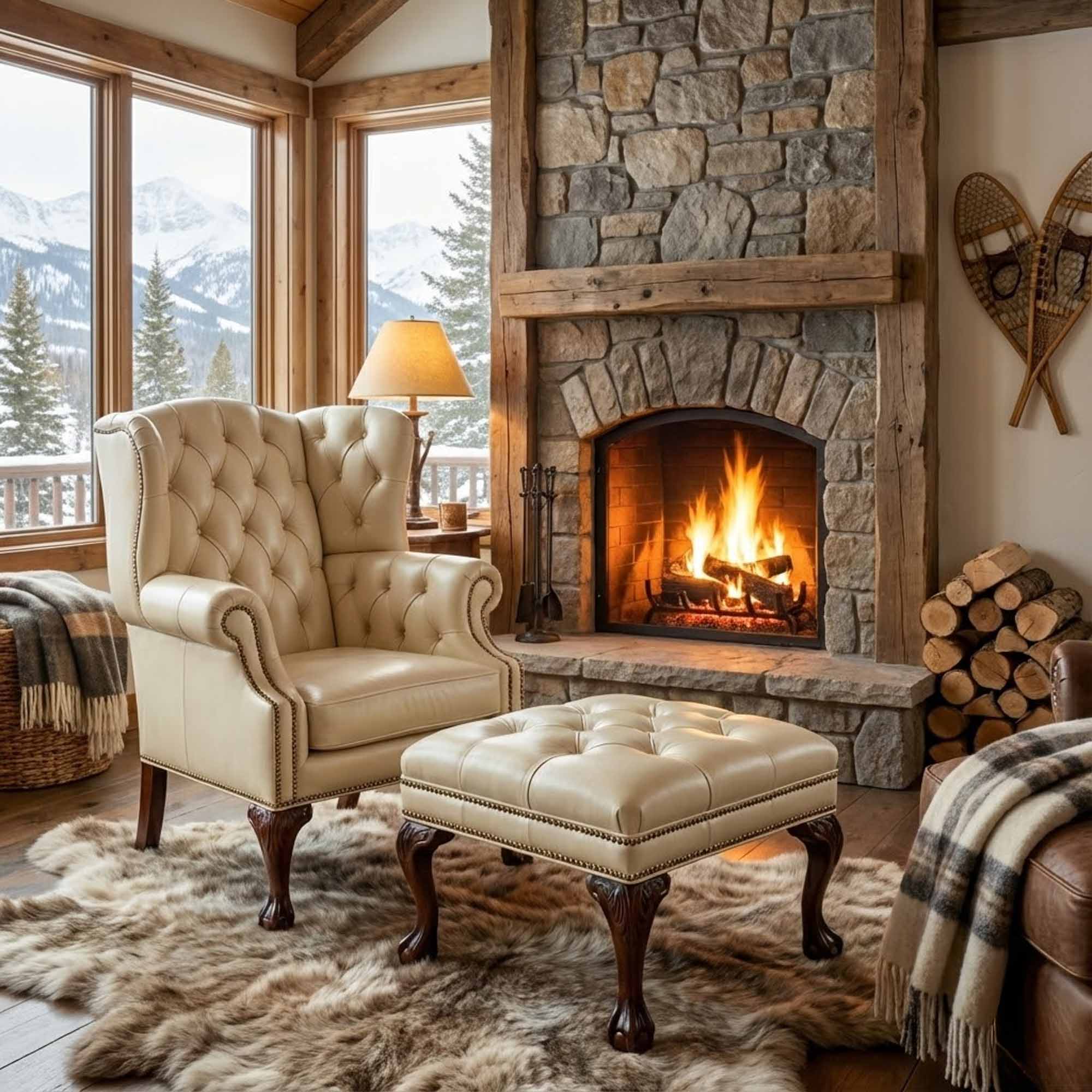 Lake Norman Leather Wing Chair - Image 10