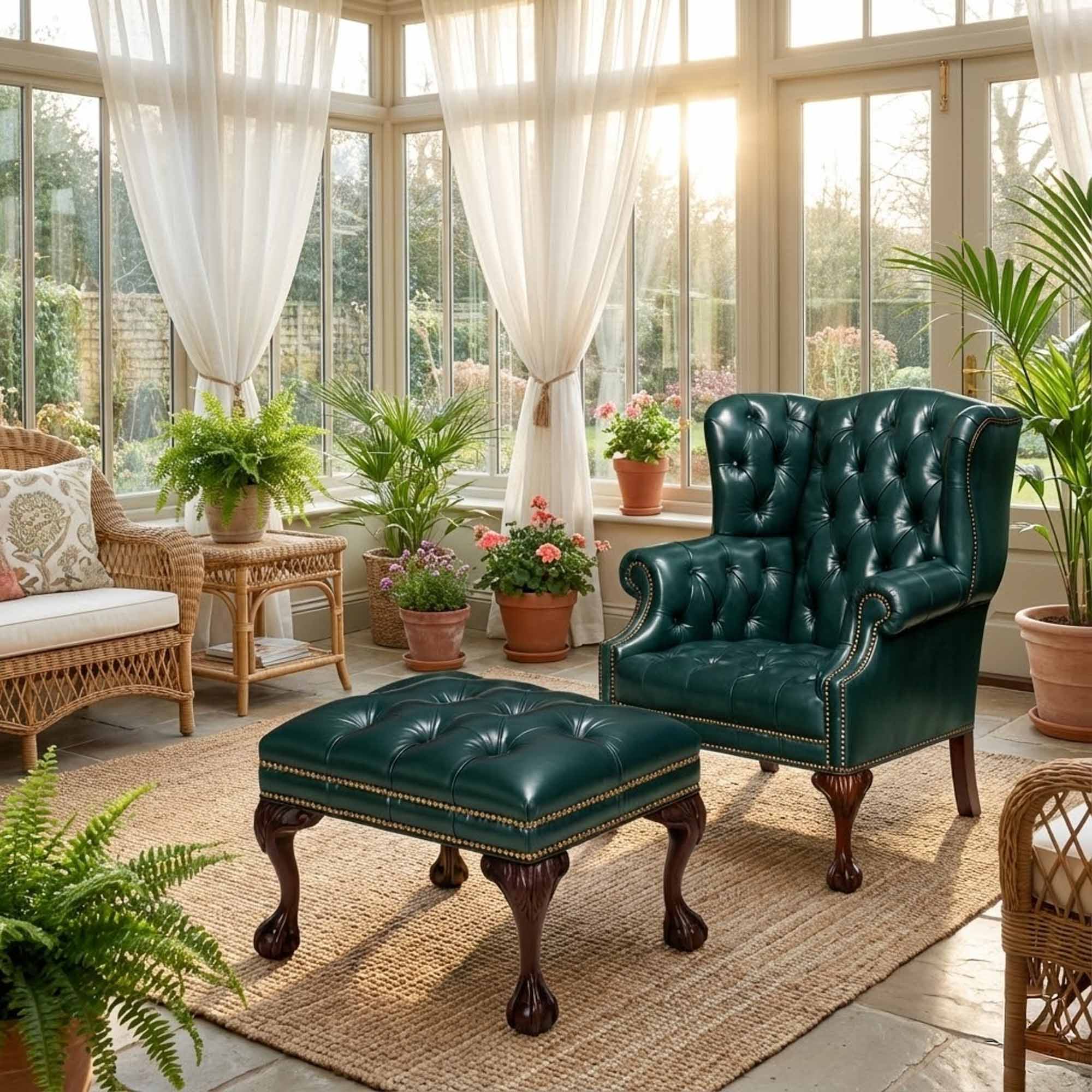 Lake Norman Leather Wing Chair - Image 12