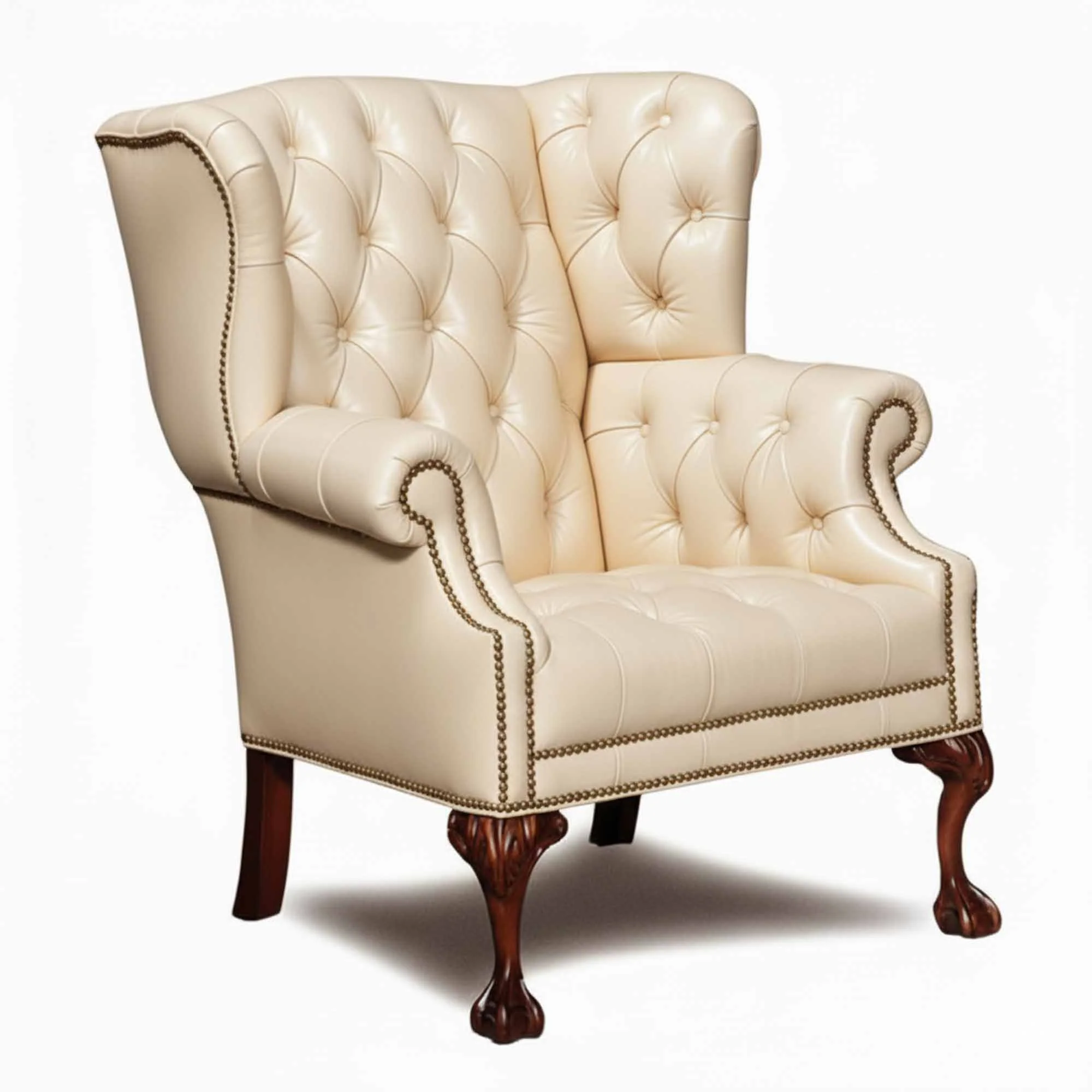 Lake Norman Leather Wing Chair - Image 3