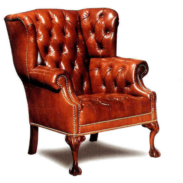 Lake Norman Leather Wing Chair - Image 4