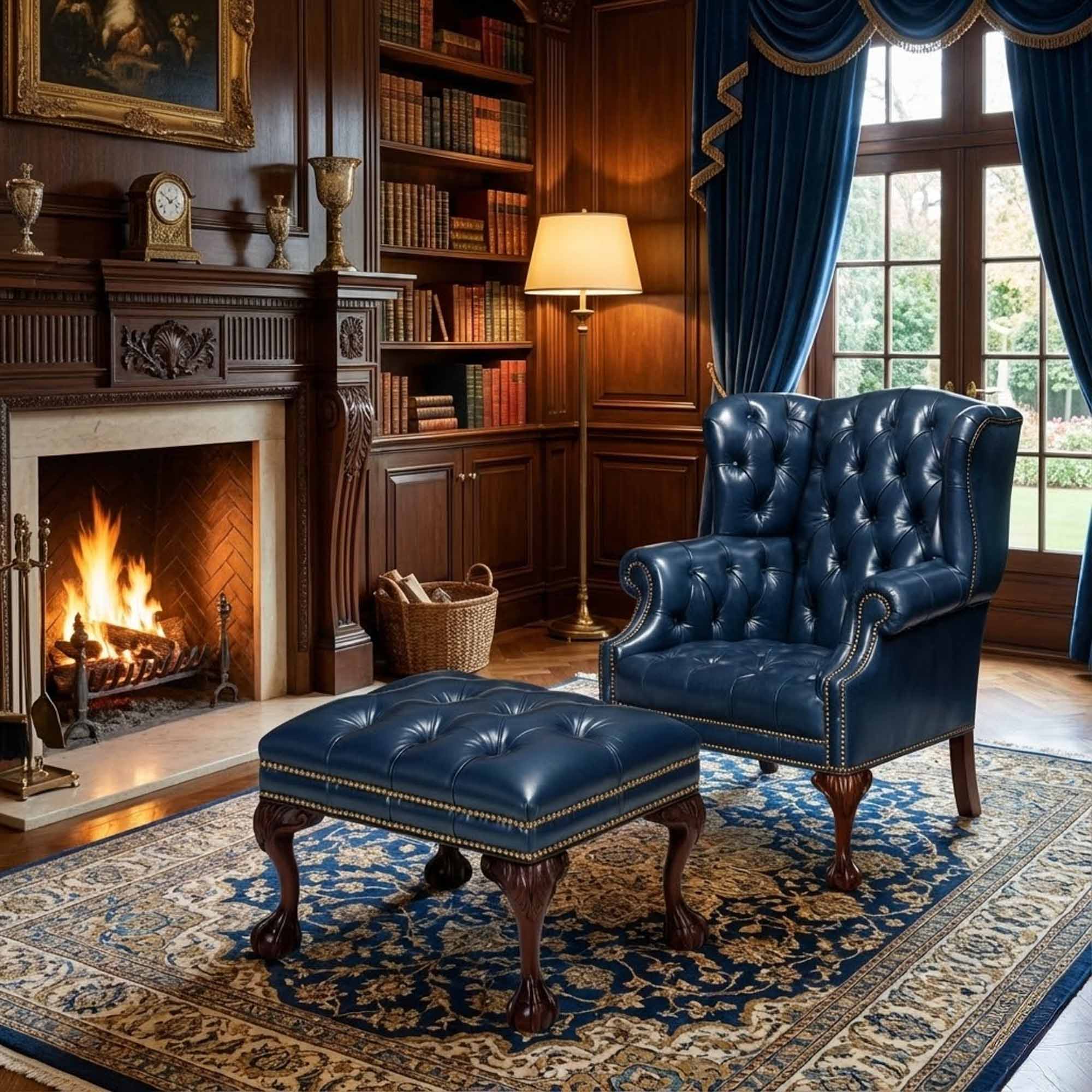Lake Norman Leather Wing Chair - Image 8