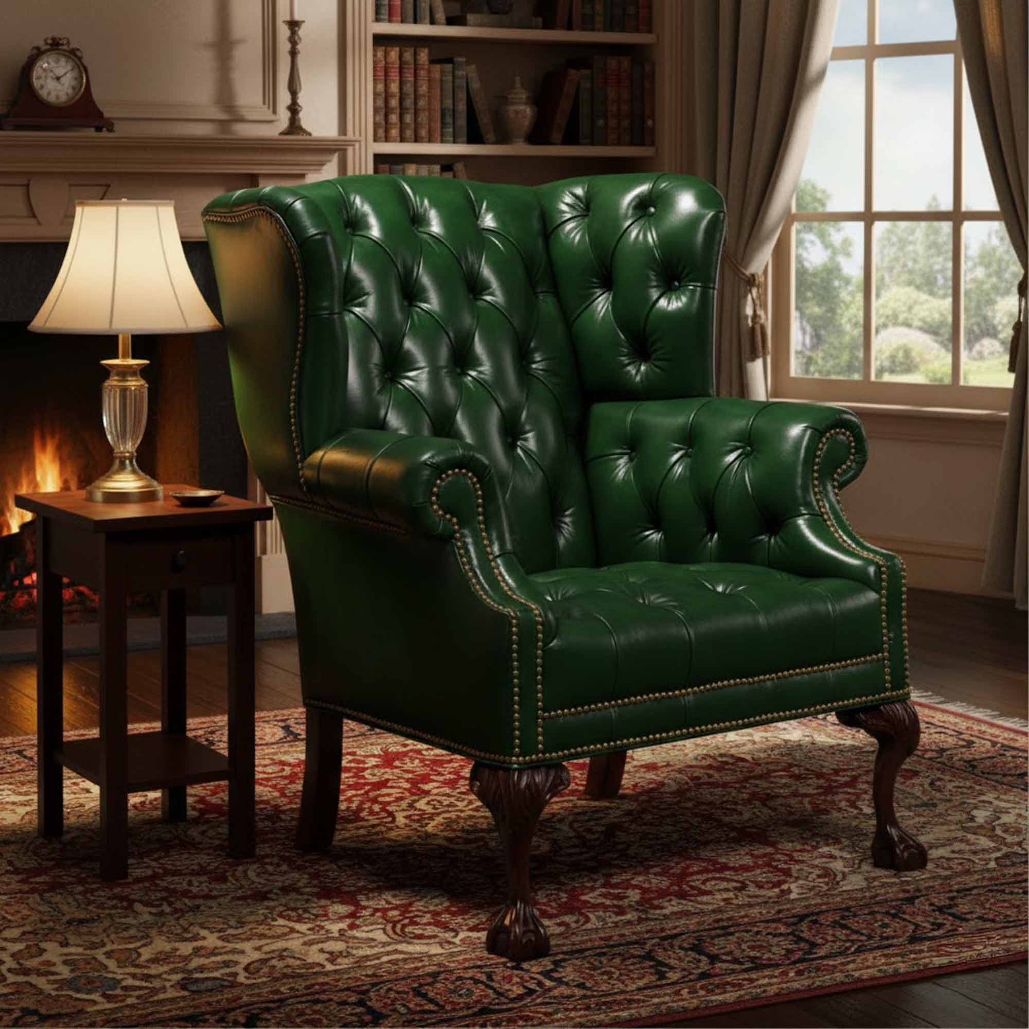 Lake Norman Leather Wing Chair - Image 9
