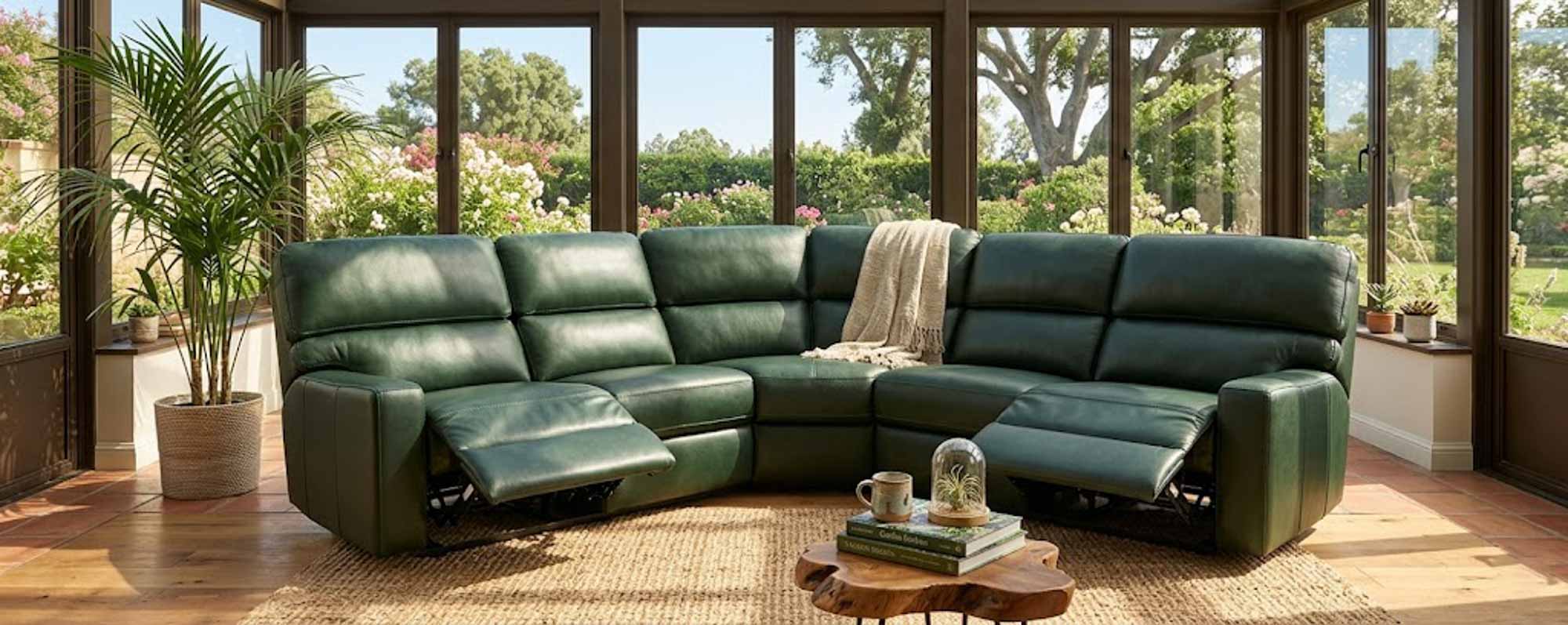 Larsen Leather Reclining Sectional - Image 3