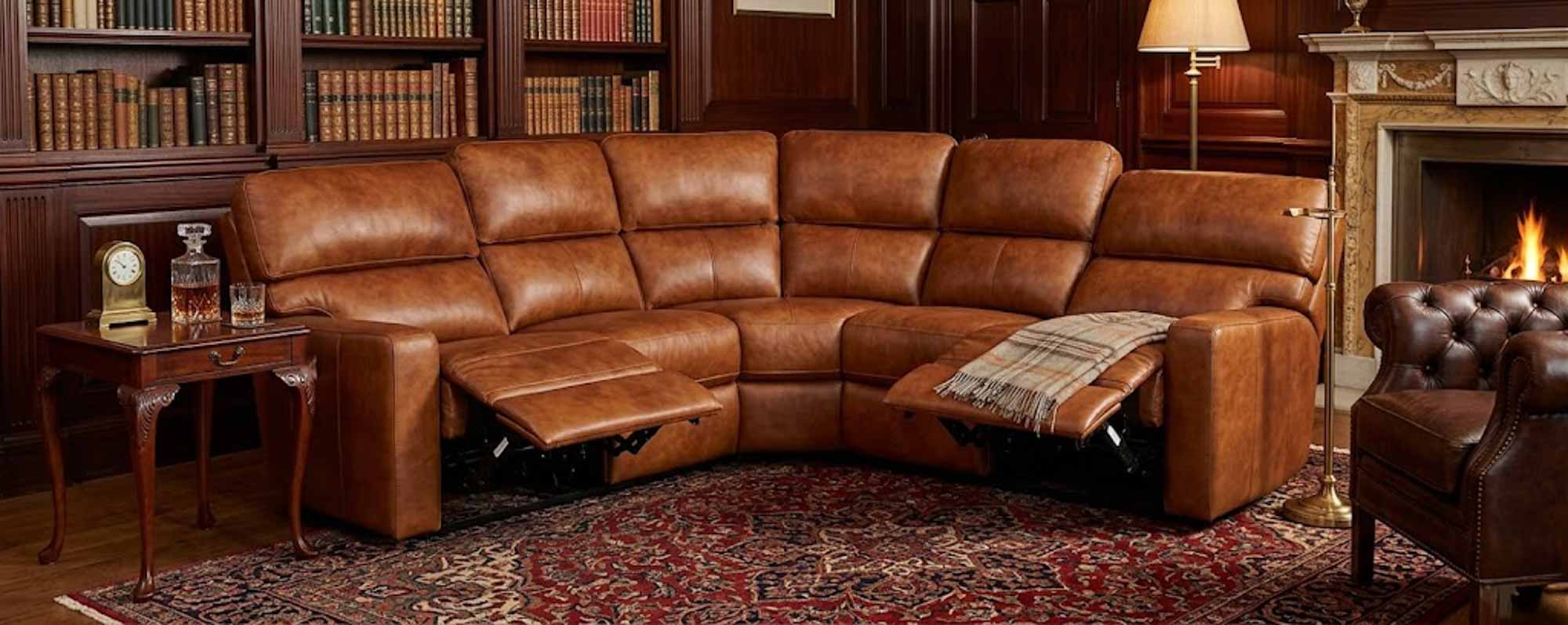 Larsen Leather Reclining Sectional - Image 4