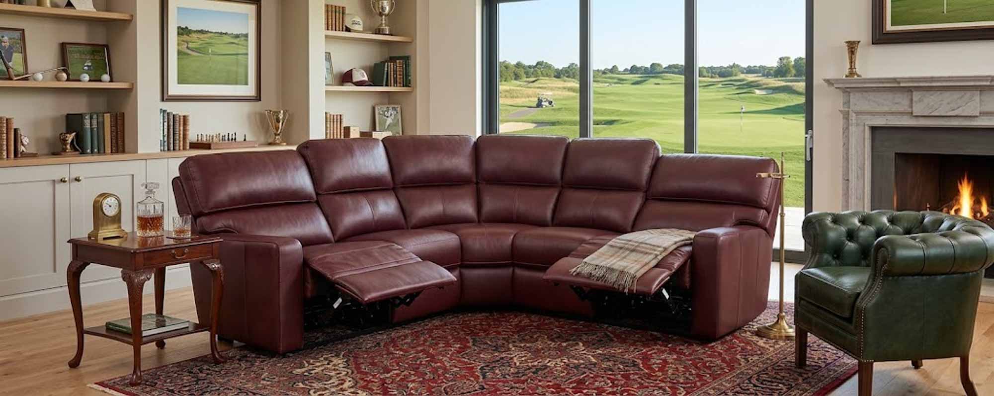 Larsen Leather Reclining Sectional - Image 5