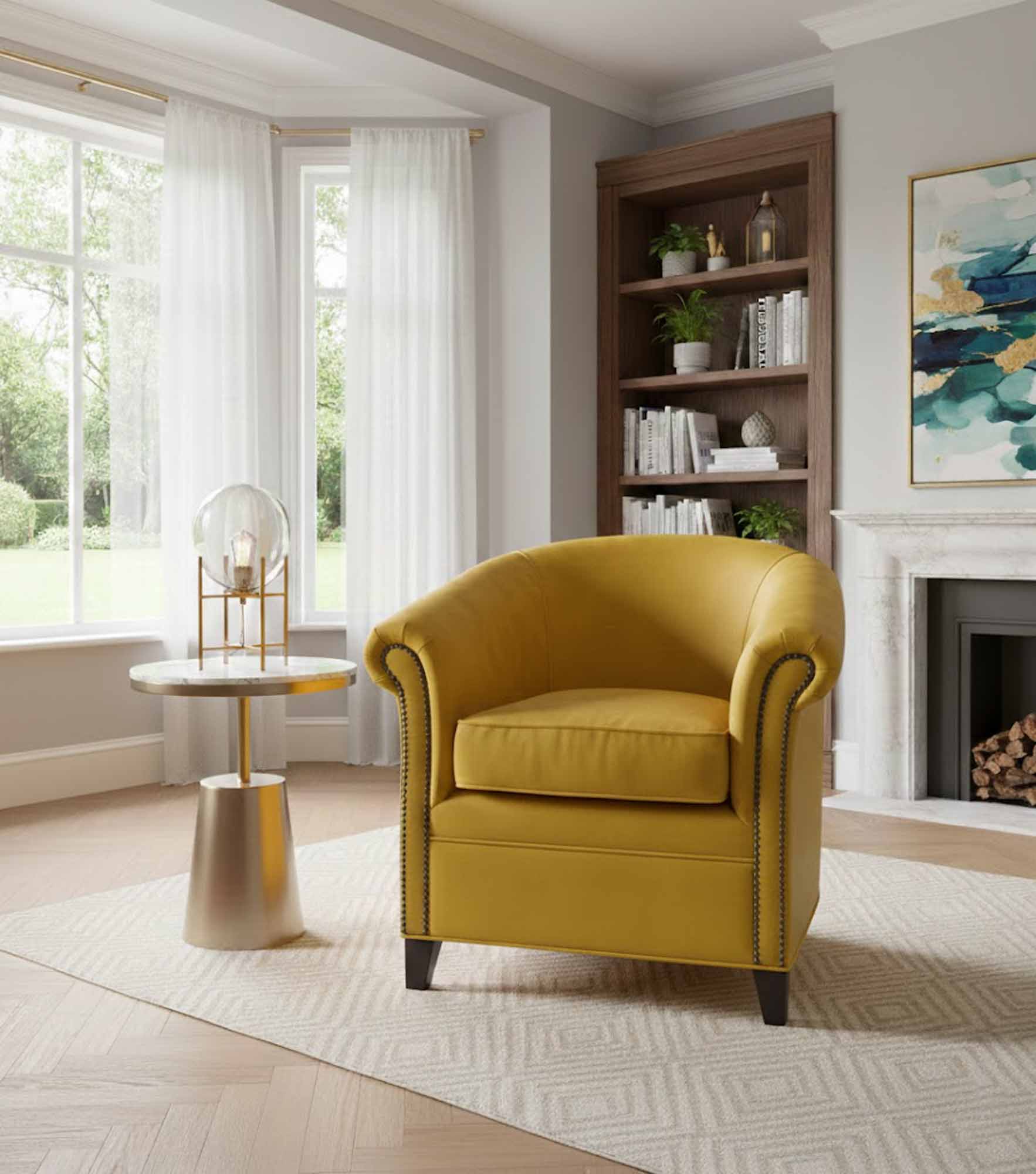 Leather Barrel Chair - Image 4