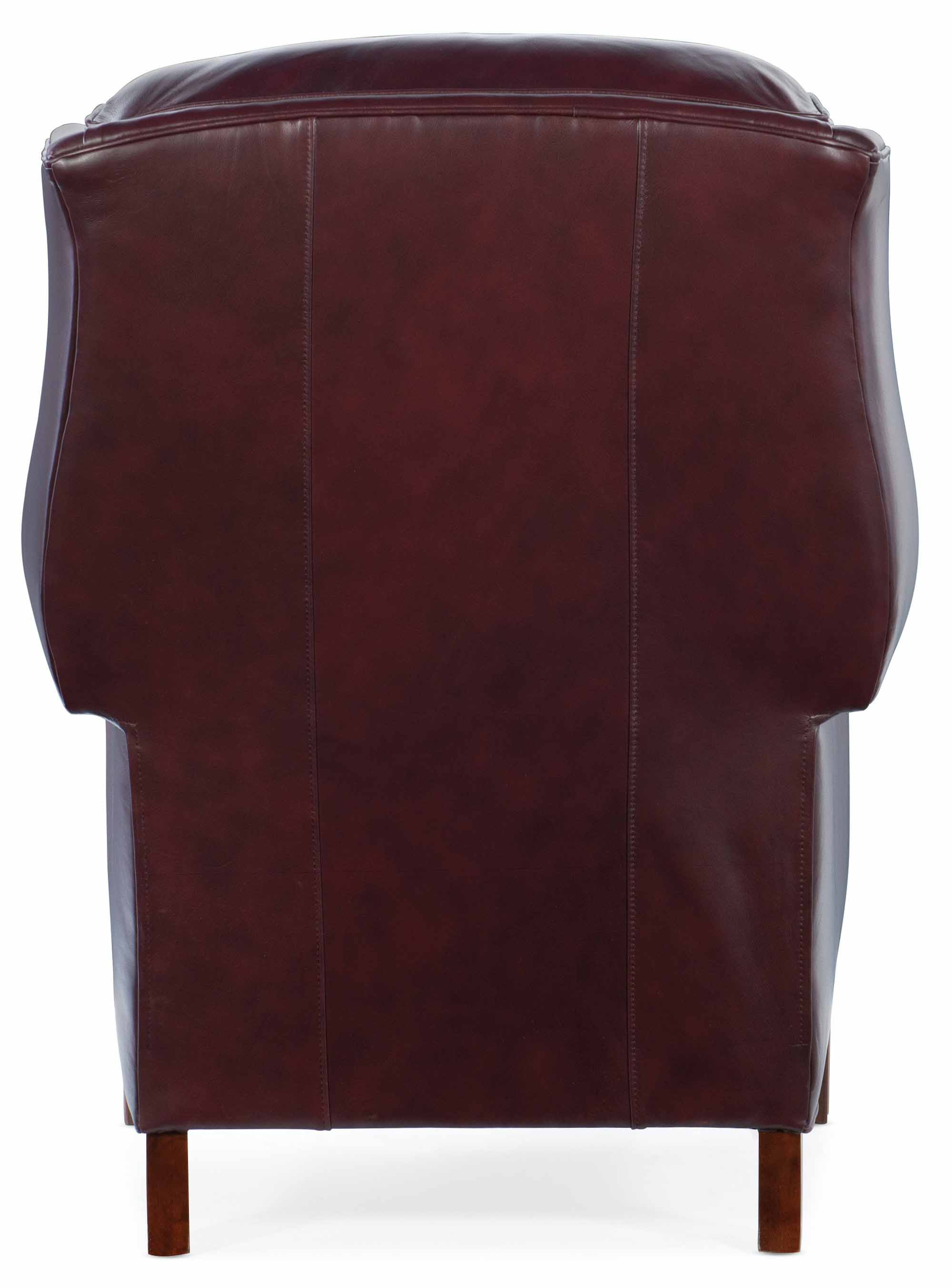 Leather Recliner With Chippendale Legs in Burgundy - Image 3