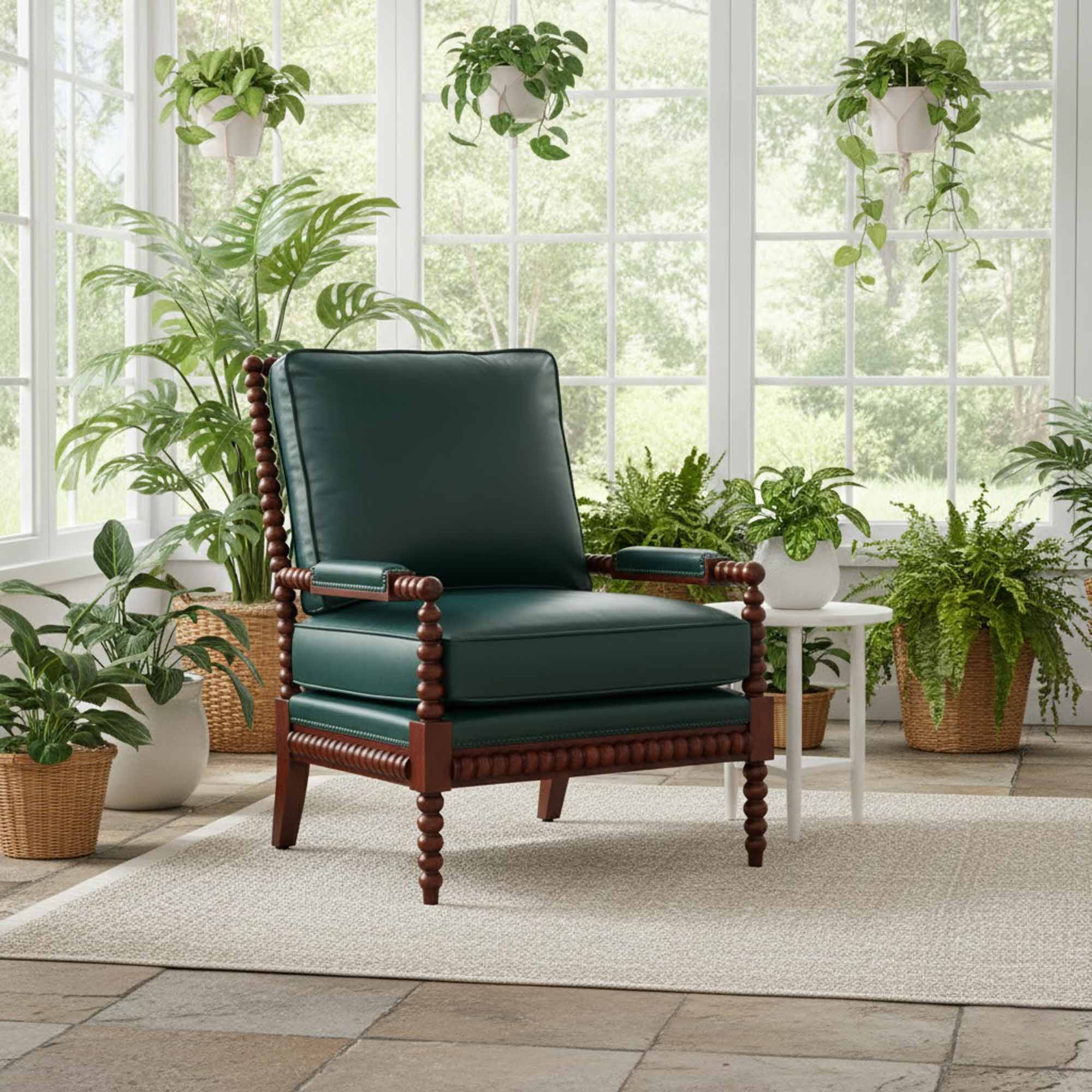 Leather Spool Chair - Image 6