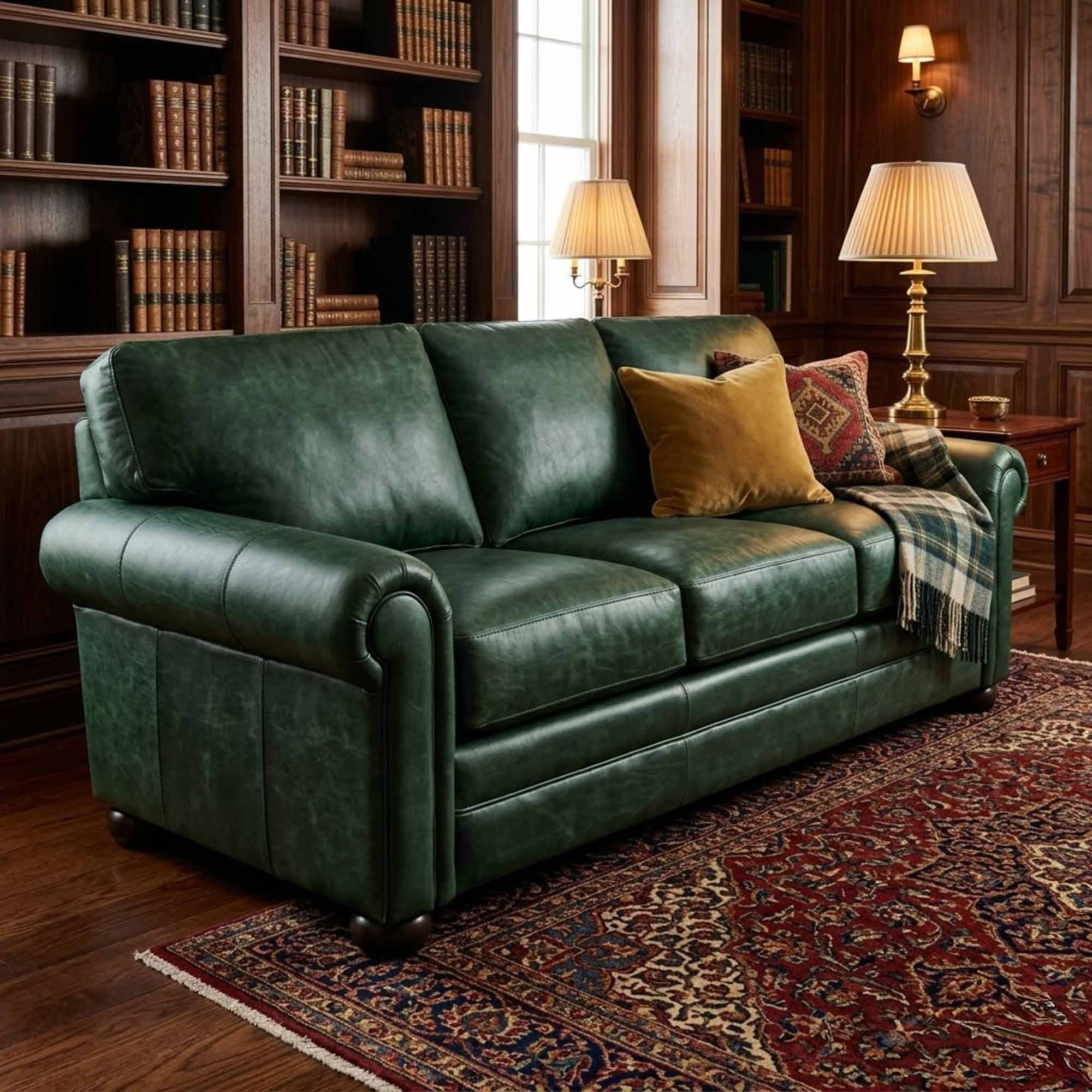Ledra Leather Full Size Sofa Sleeper - Image 7