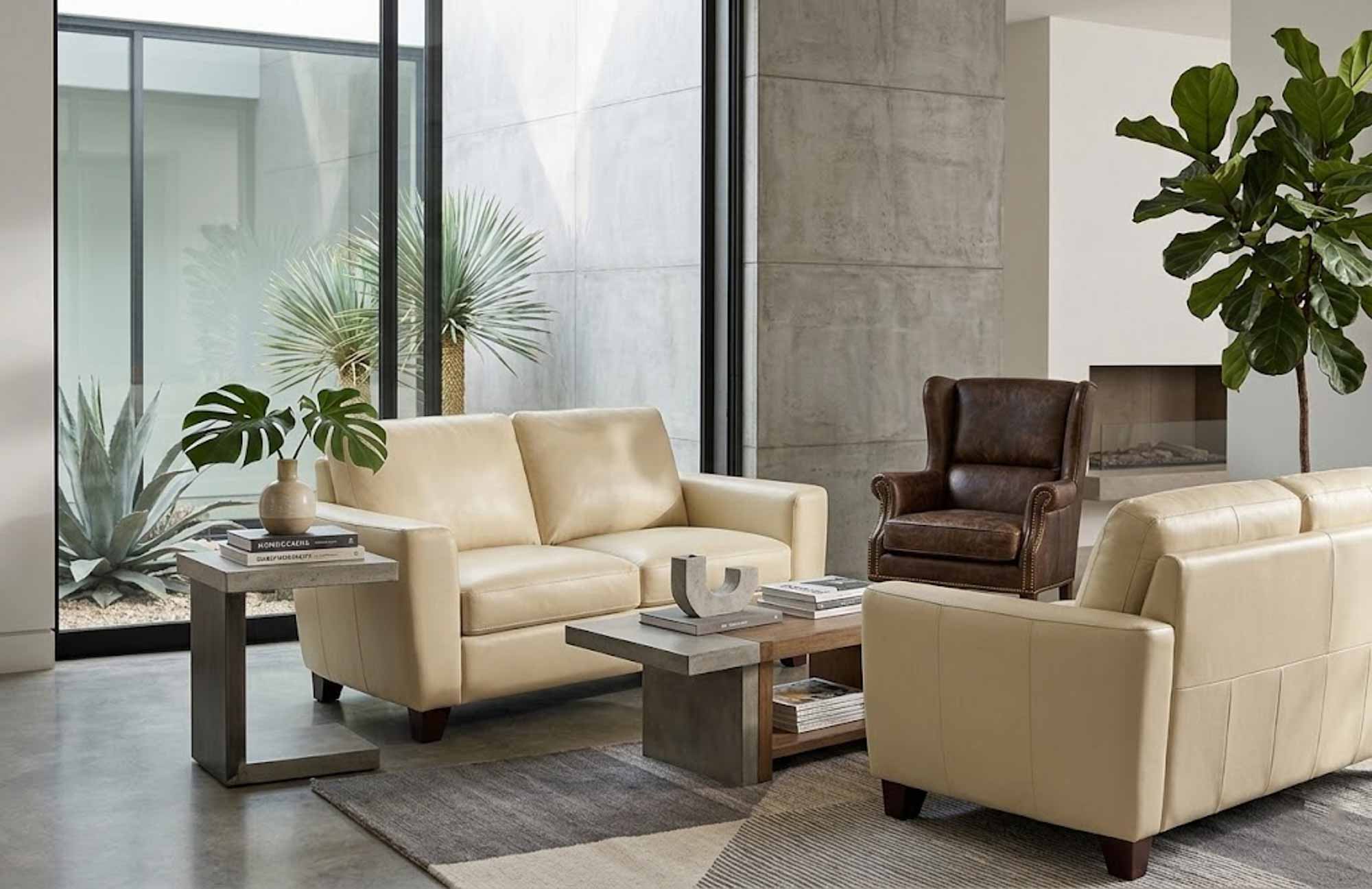 Leeds Leather Loveseat - Image 6