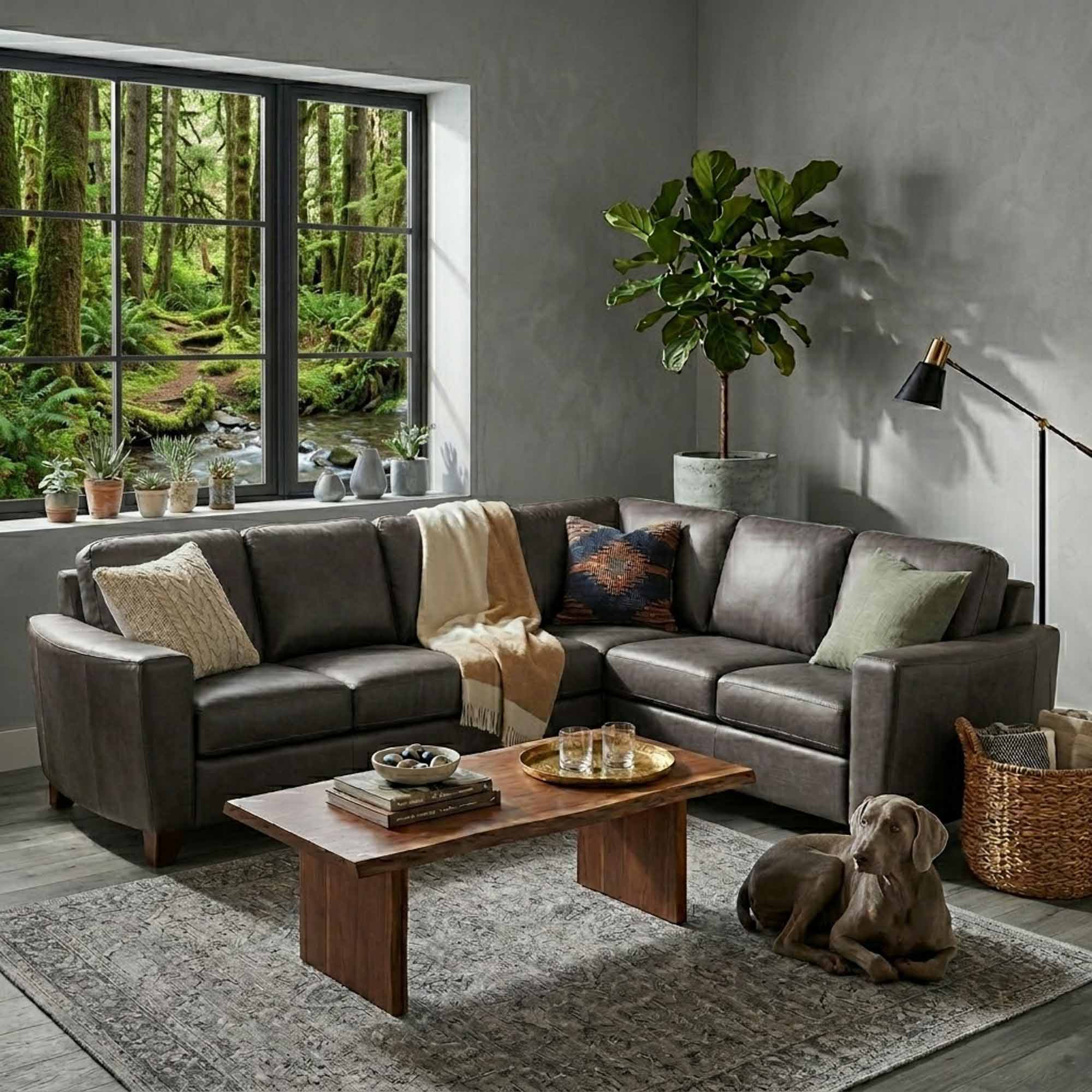 Leeds Leather Sectional - Image 12