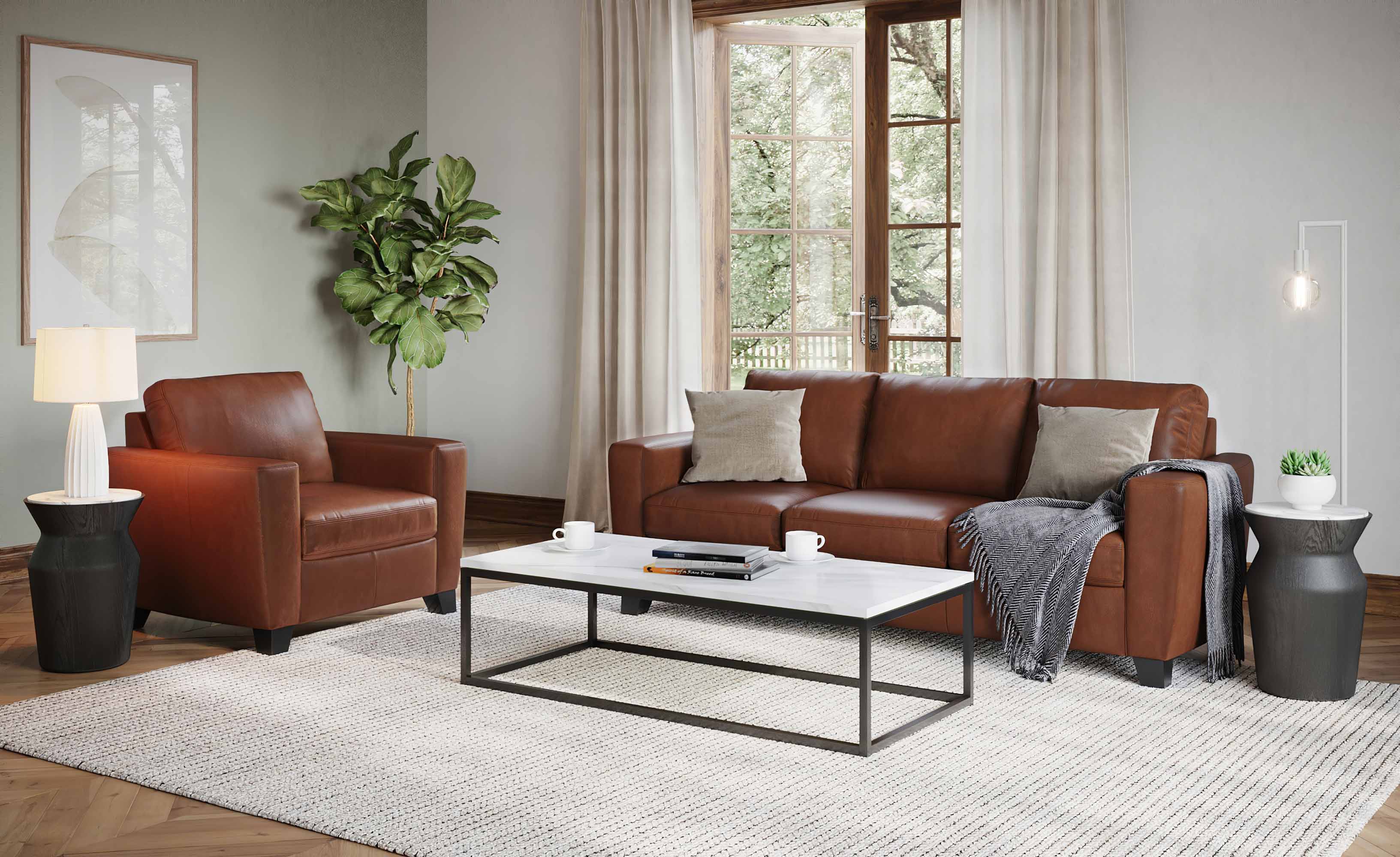 Leeds Leather Sofa - Image 9