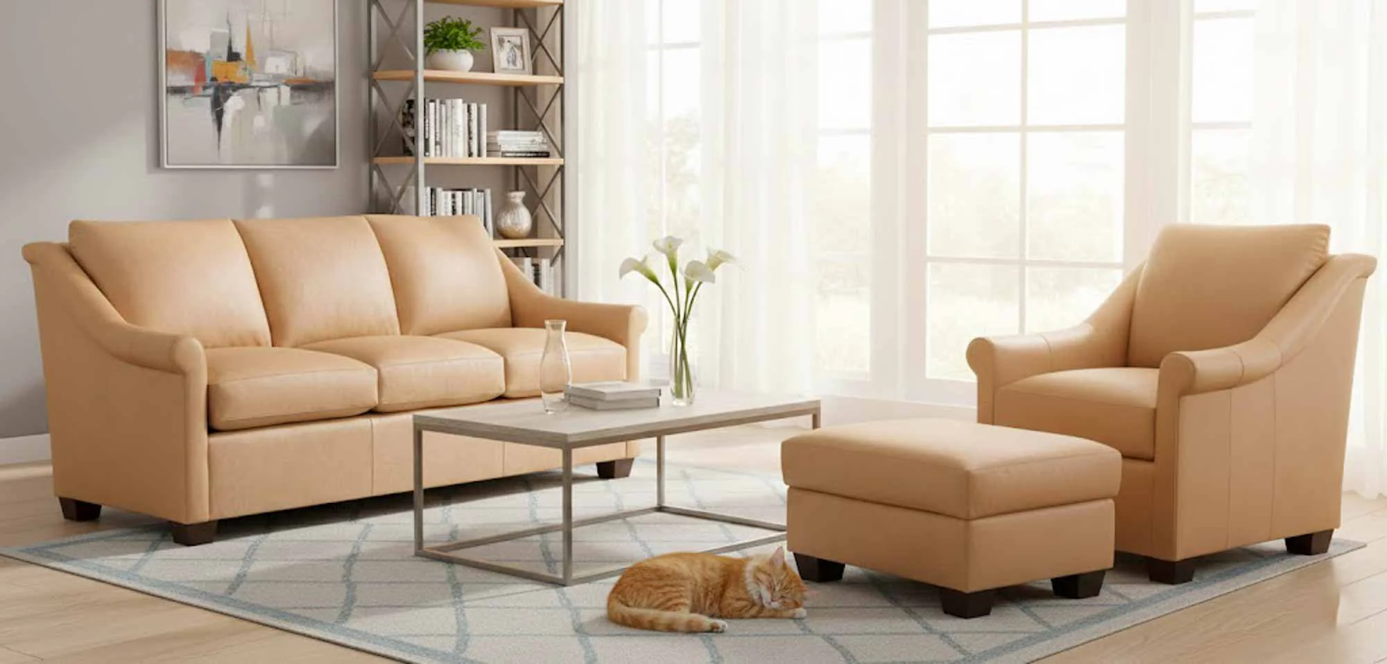 Leila Leather Sofa - Image 4