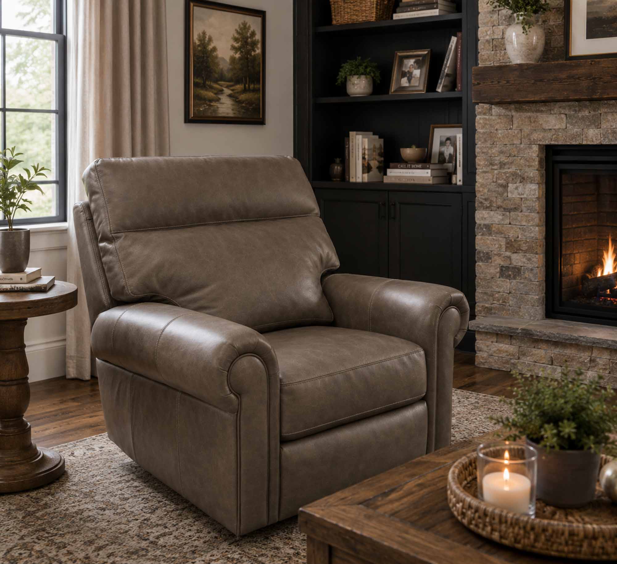 Logic Leather Power Recliner With Articulating Headrest - Image 3
