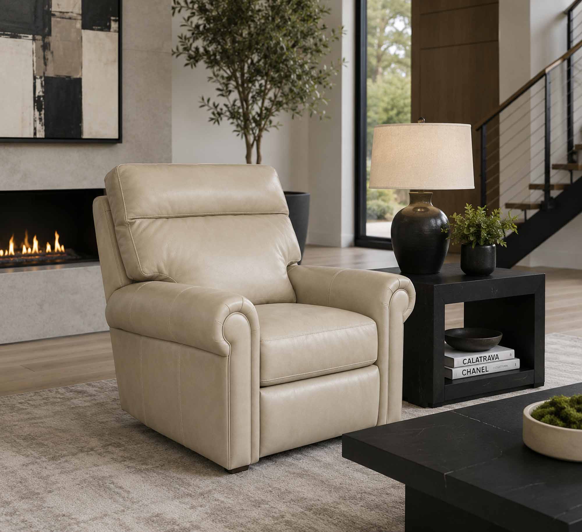 Logic Leather Power Recliner With Articulating Headrest - Image 4