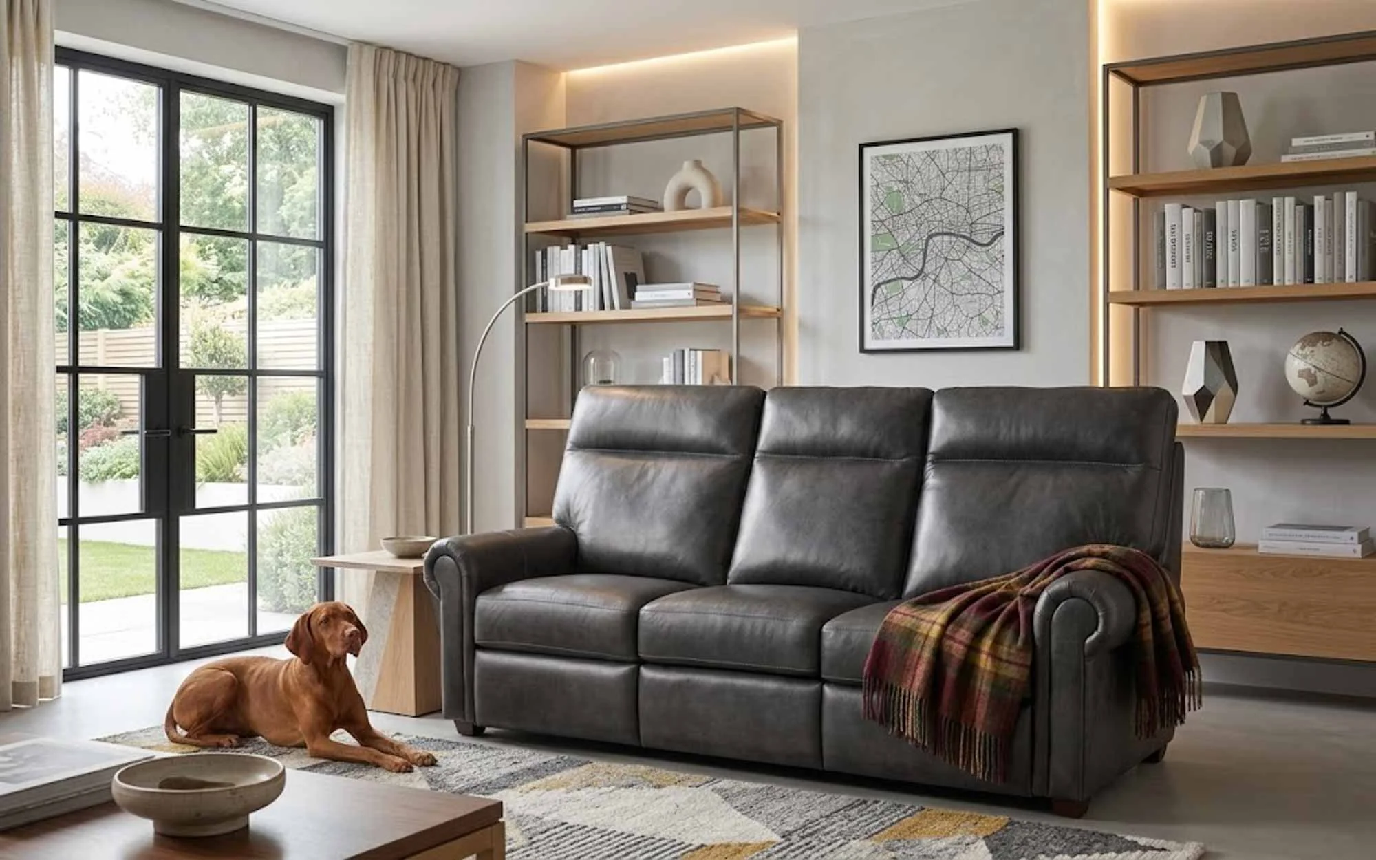 Logic Leather Power Reclining Sofa With Articulating Headrest - Image 3