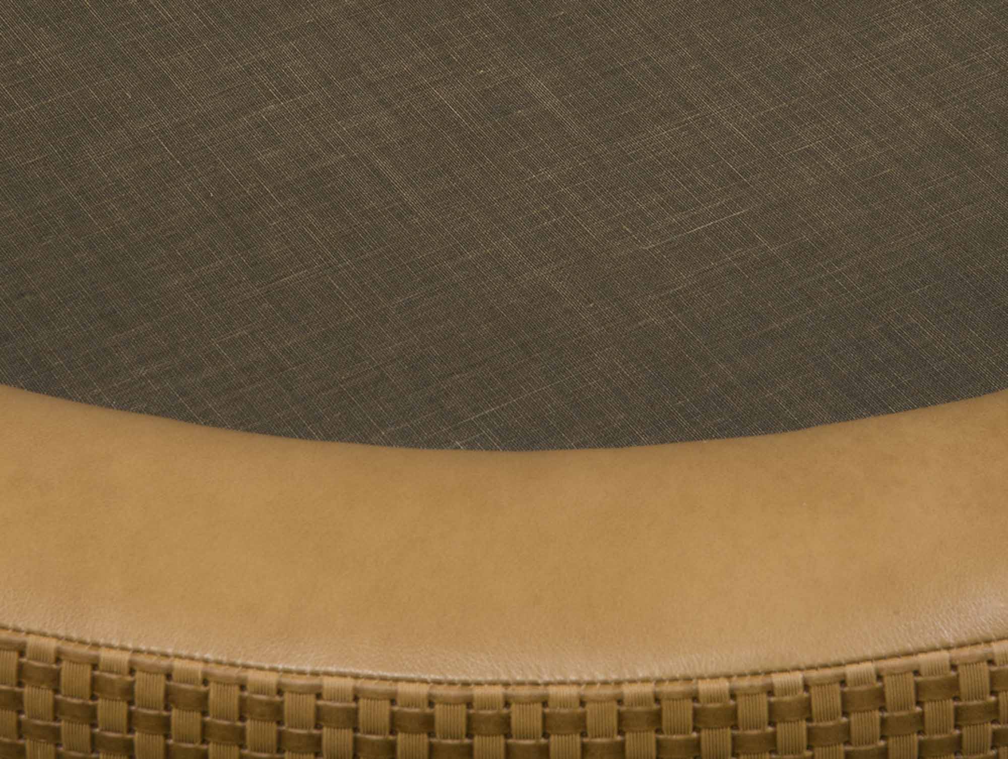 Lower Keys Leather Ottoman With Glass Top - Image 2