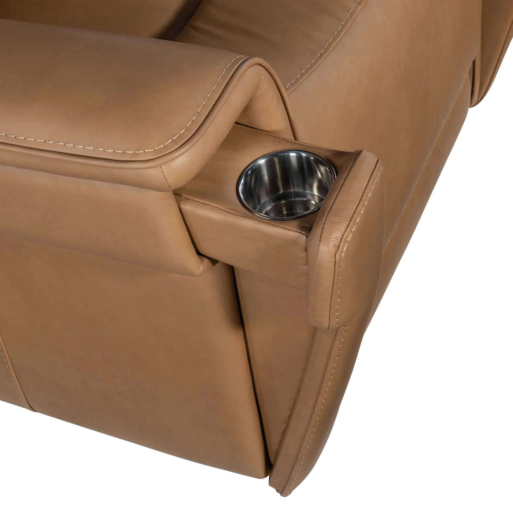 Lyra Leather Zero Gravity Power Recliner With Articulating Headrest And Lumbar In Brown - Image 6