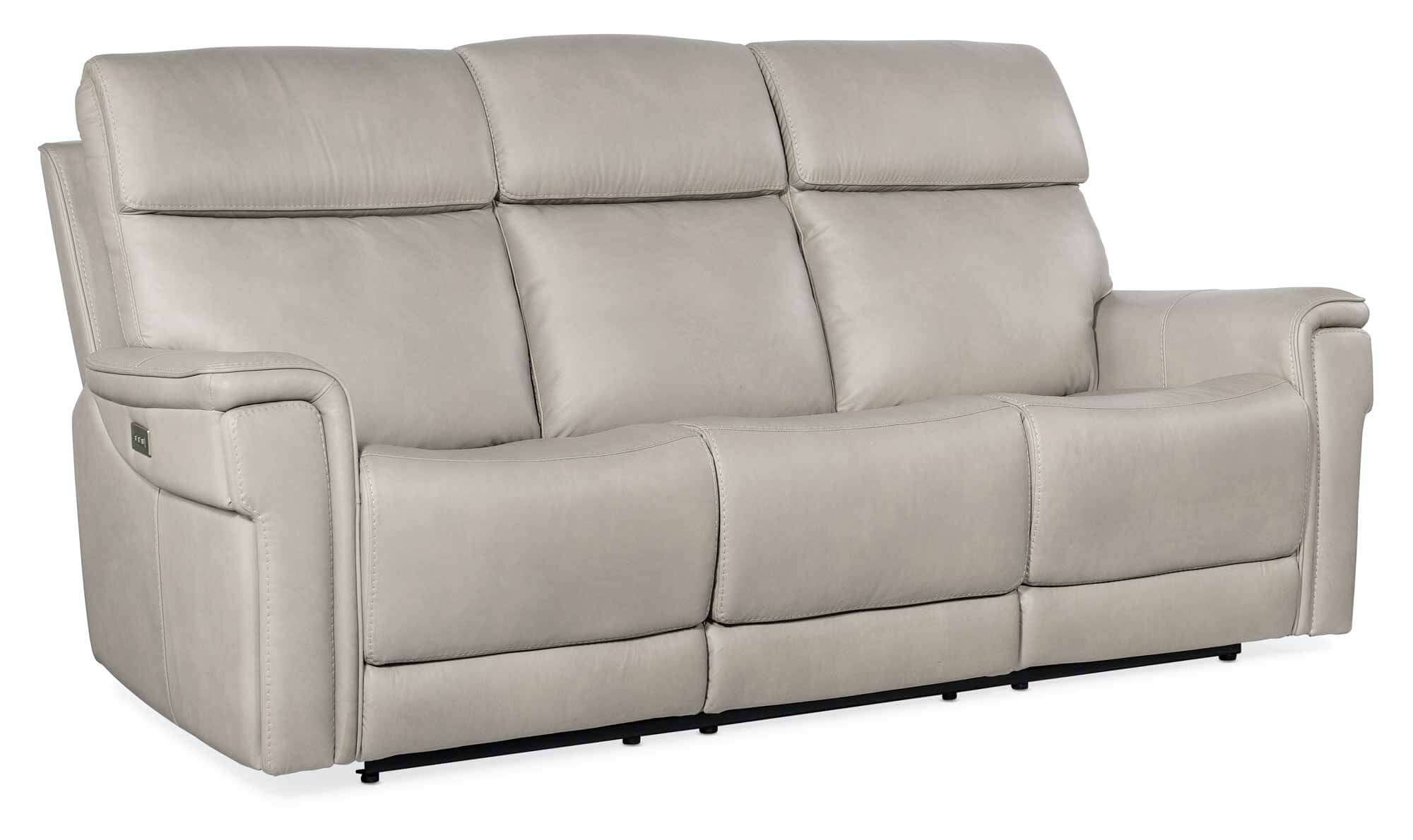 Lyra Leather Zero Gravity Power Reclining Sofa With Articulating Headrest And Lumbar In Grey