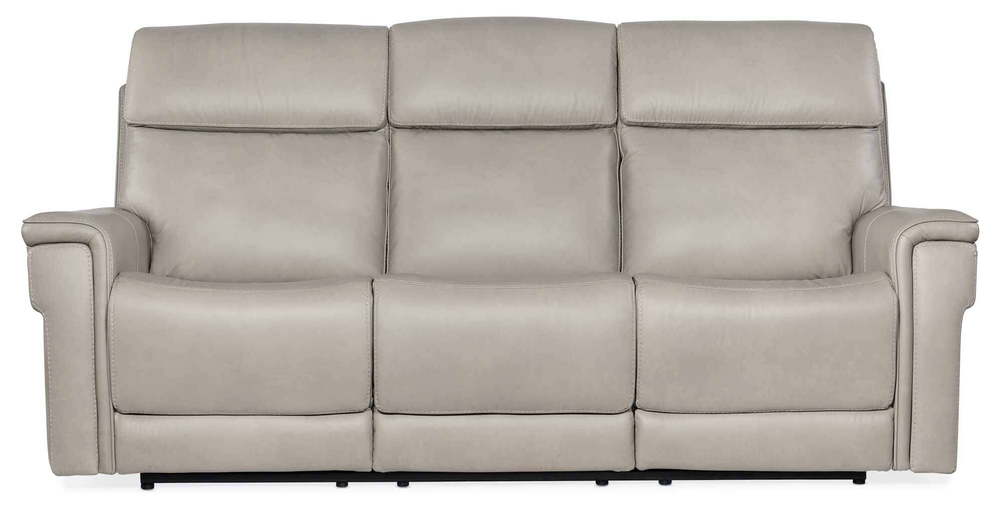 Lyra Leather Zero Gravity Power Reclining Sofa With Articulating Headrest And Lumbar In Grey - Image 2