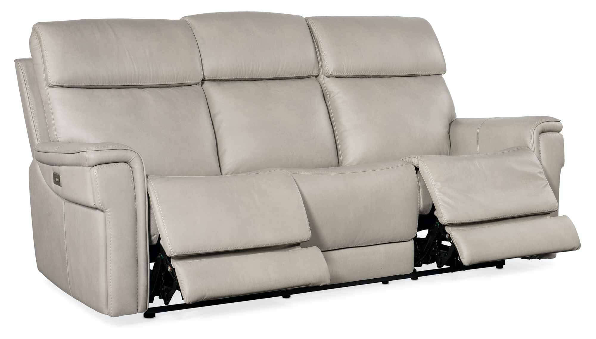 Lyra Leather Zero Gravity Power Reclining Sofa With Articulating Headrest And Lumbar In Grey - Image 5