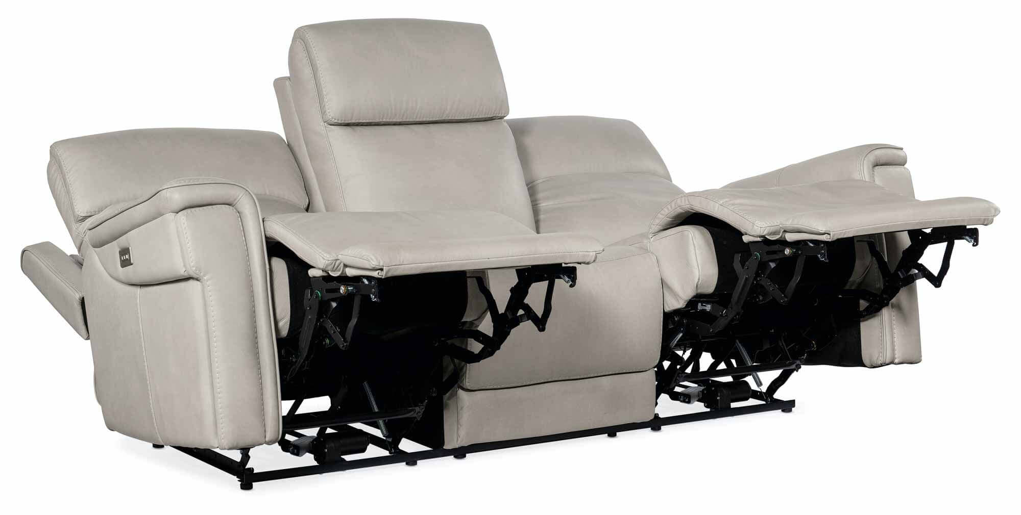 Lyra Leather Zero Gravity Power Reclining Sofa With Articulating Headrest And Lumbar In Grey - Image 6