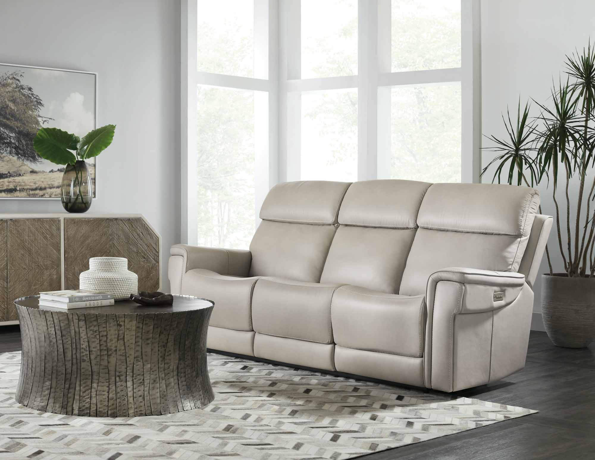 Lyra Leather Zero Gravity Power Reclining Sofa With Articulating Headrest And Lumbar In Grey - Image 7
