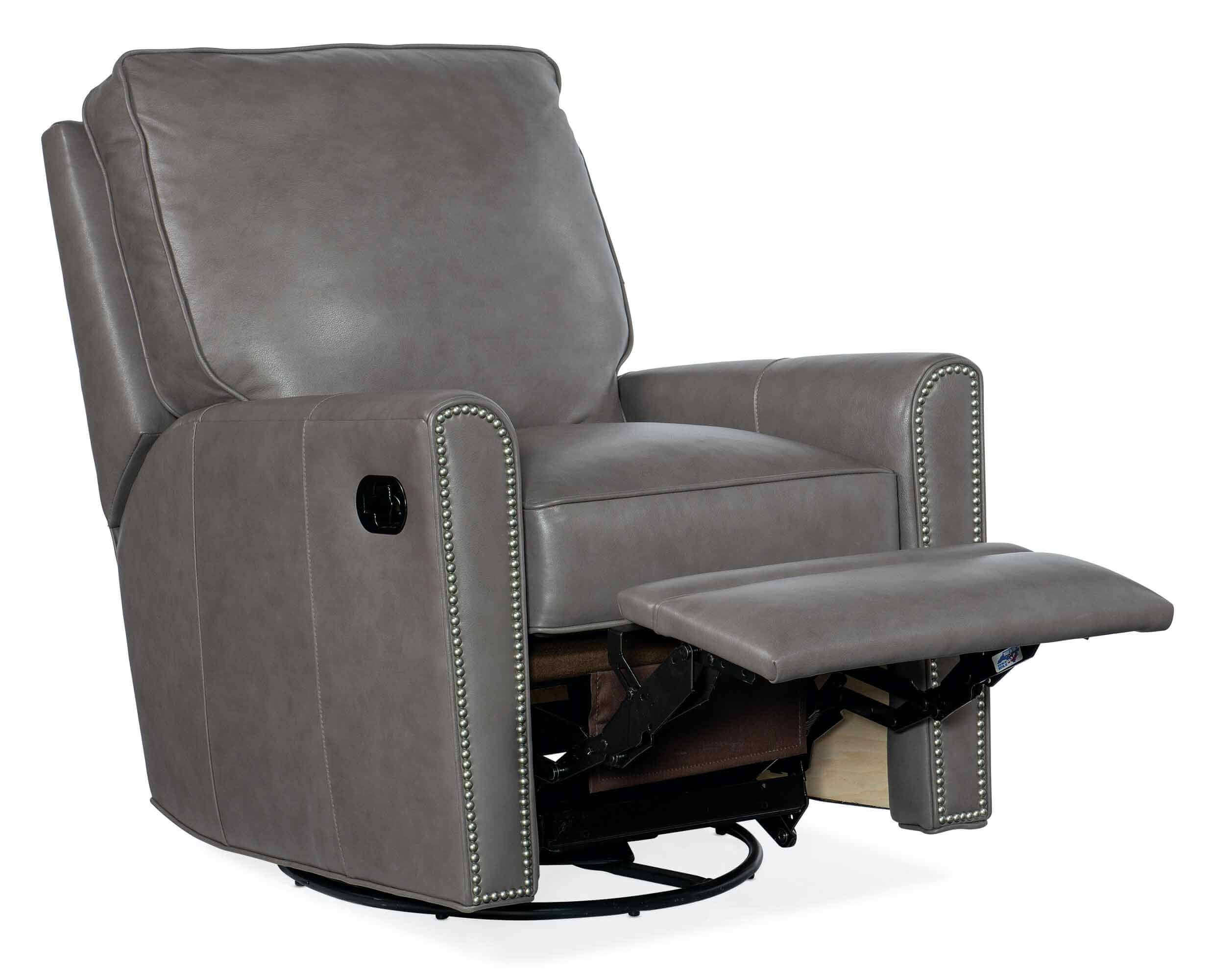 Manning Leather Swivel Glider Recliner - Image 5