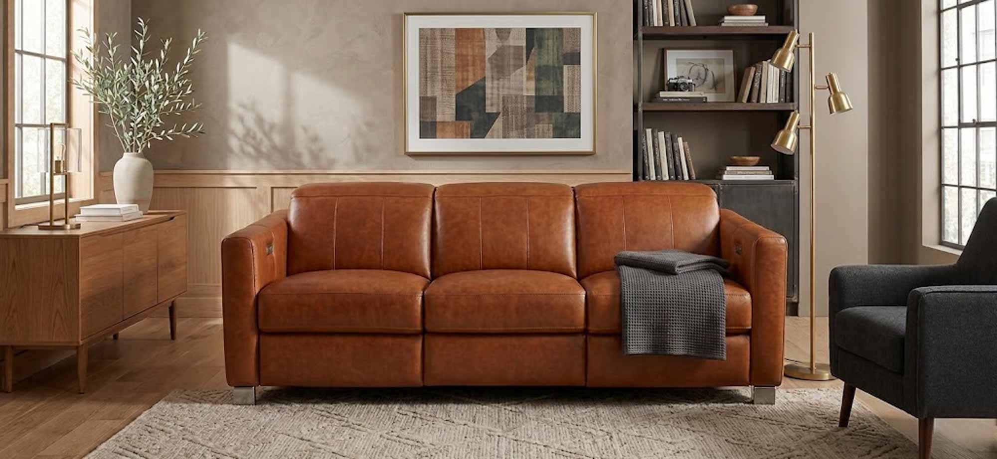 Manzoni Leather Power Reclining Loveseat With Articulating Headrest - Image 3