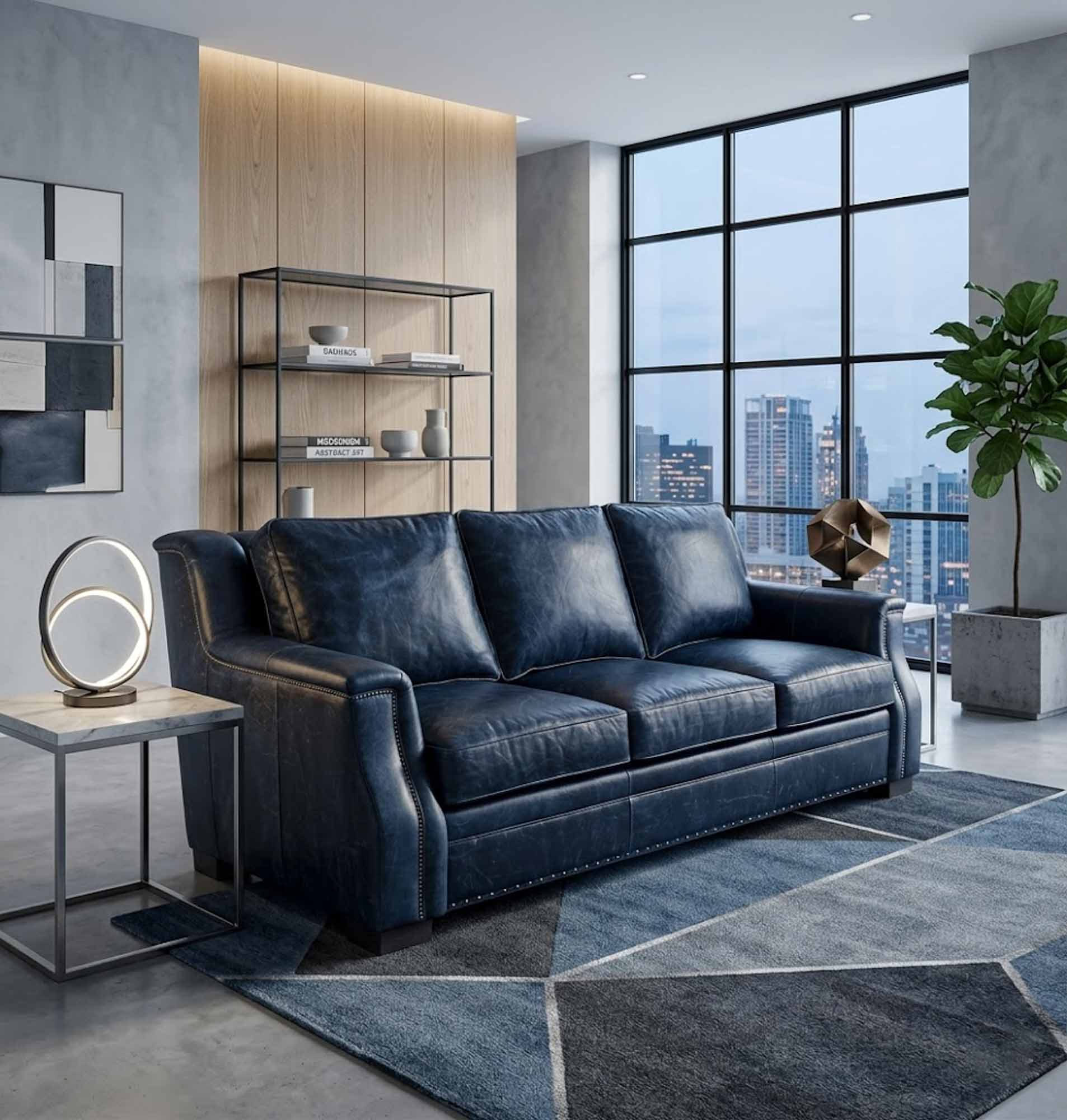 Mario Leather Queen Size Sofa Sleeper - Image 2