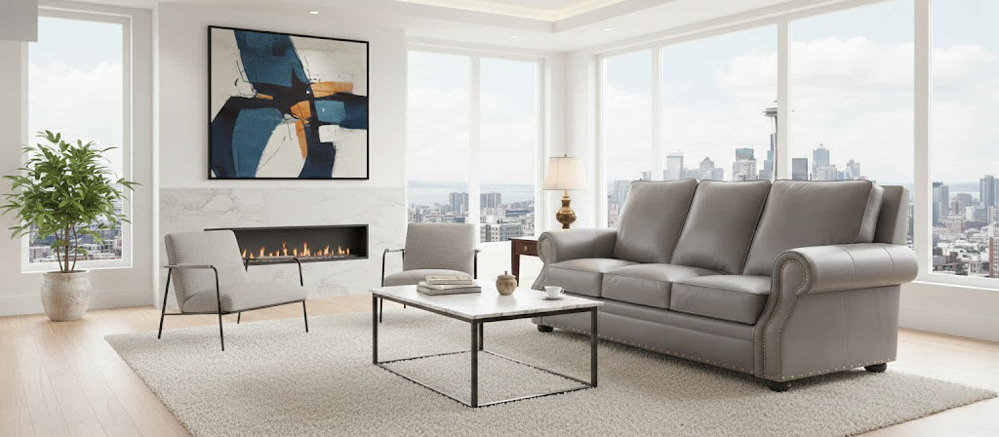 Mckinney Leather Queen Size Sofa Sleeper - Image 3
