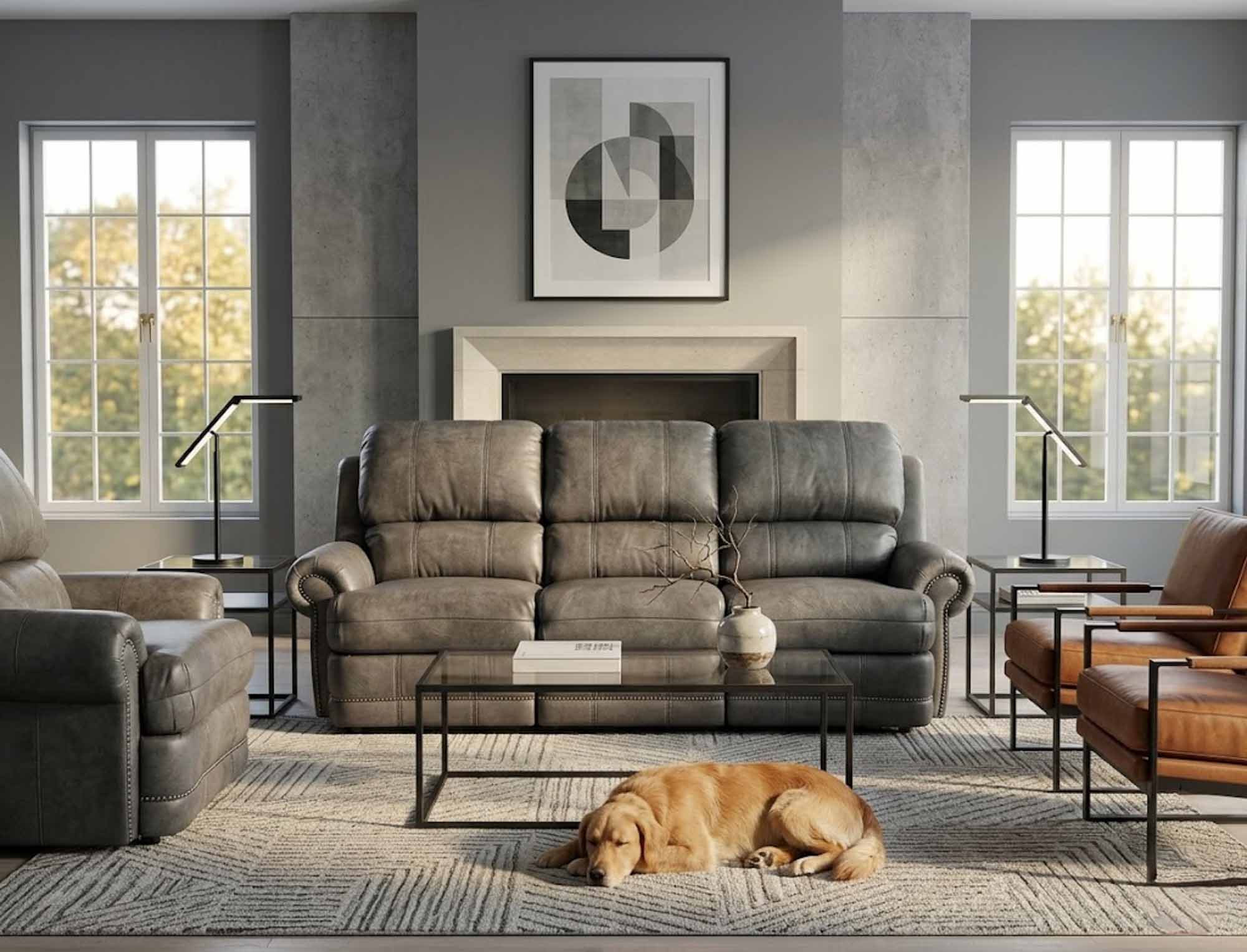 Morgan Leather Reclining Sofa - Image 4