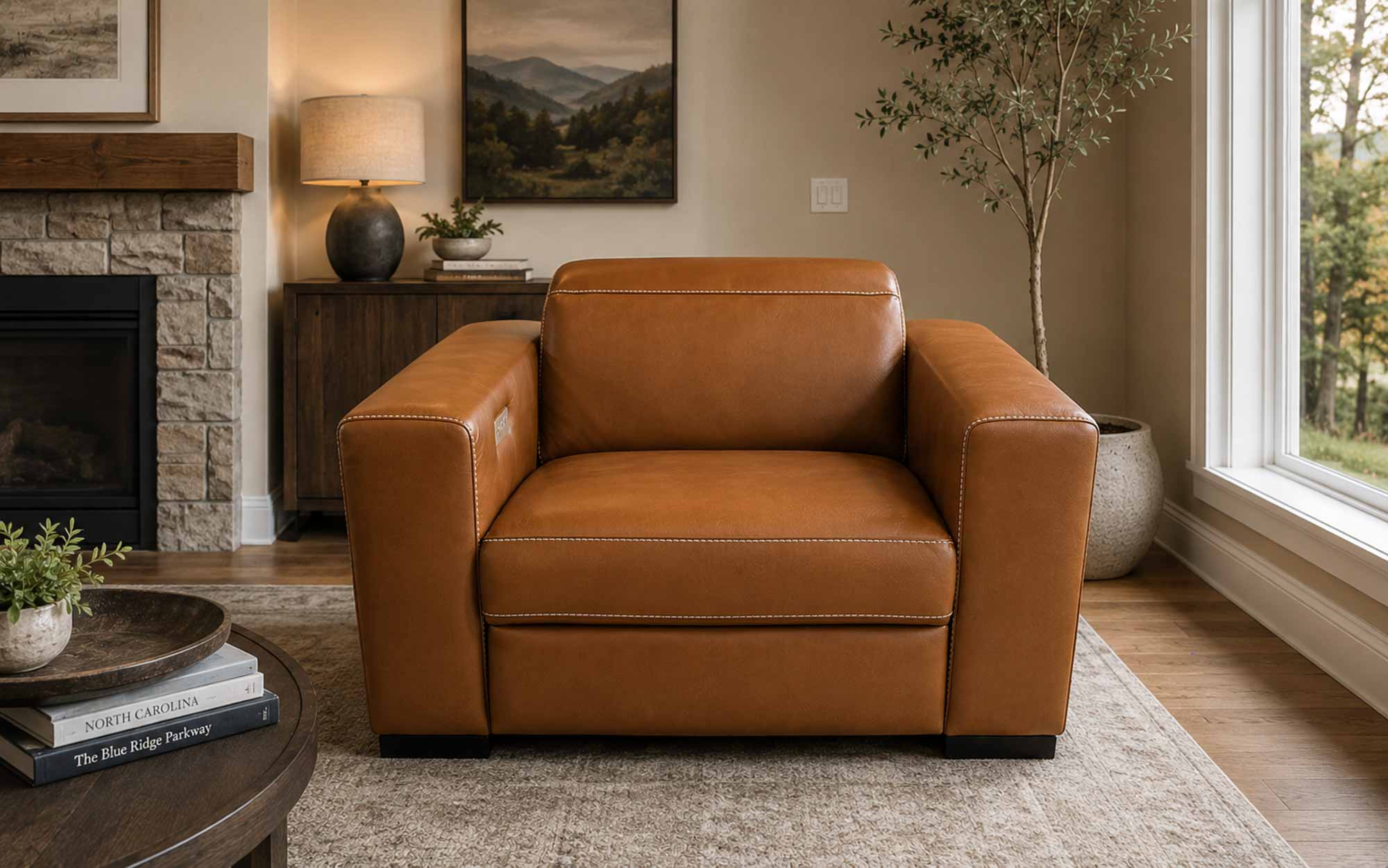Murano Leather Power Recliner With Articulating Headrest - Image 6
