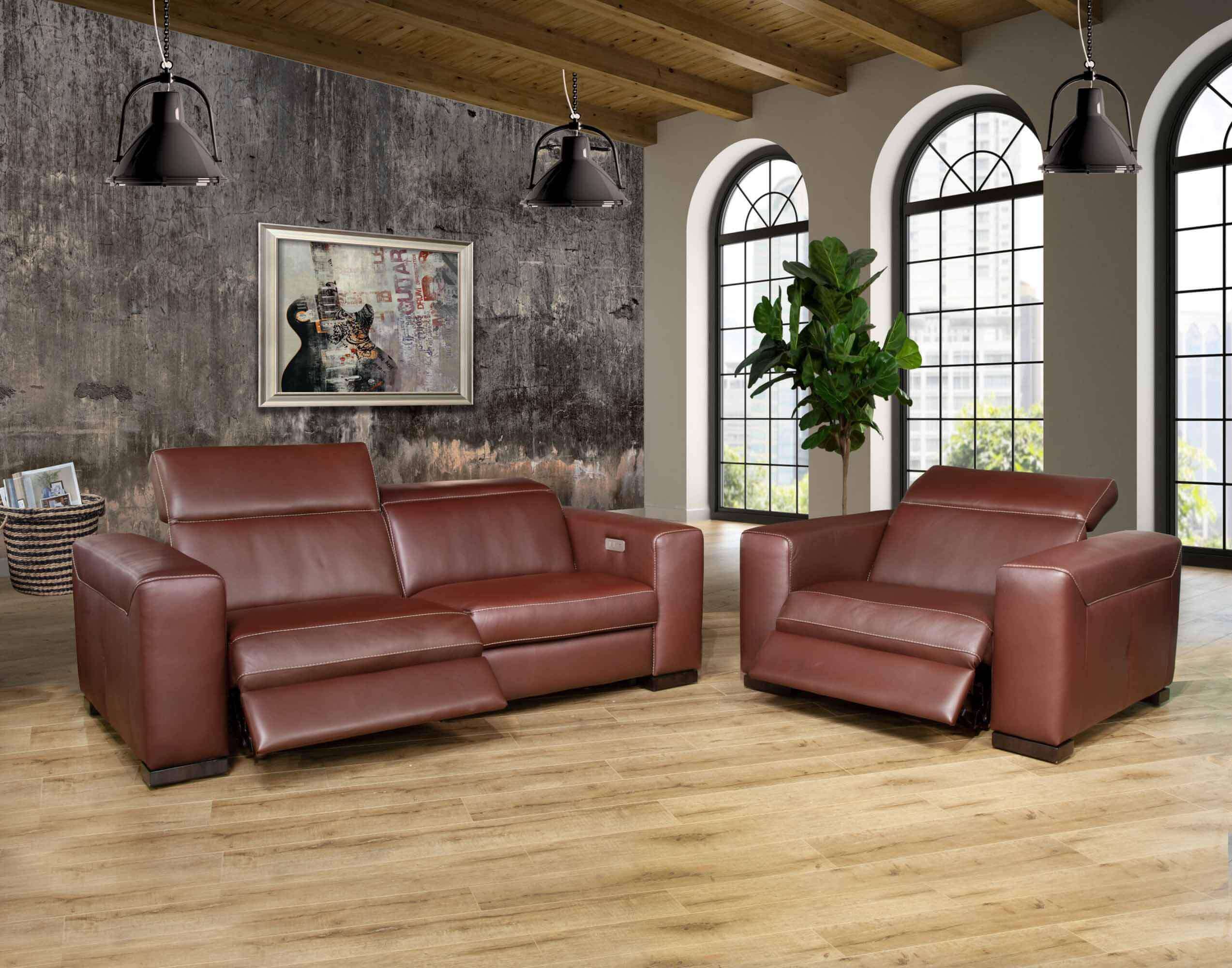 Murano Leather Power Reclining Sofa With Articulating Headrest - Image 5