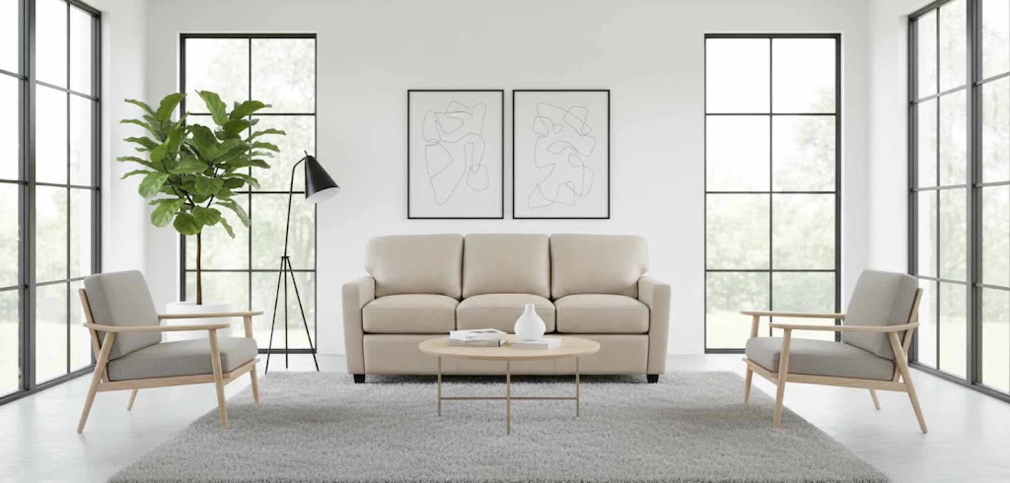 Myron Leather Loveseat - Image 3