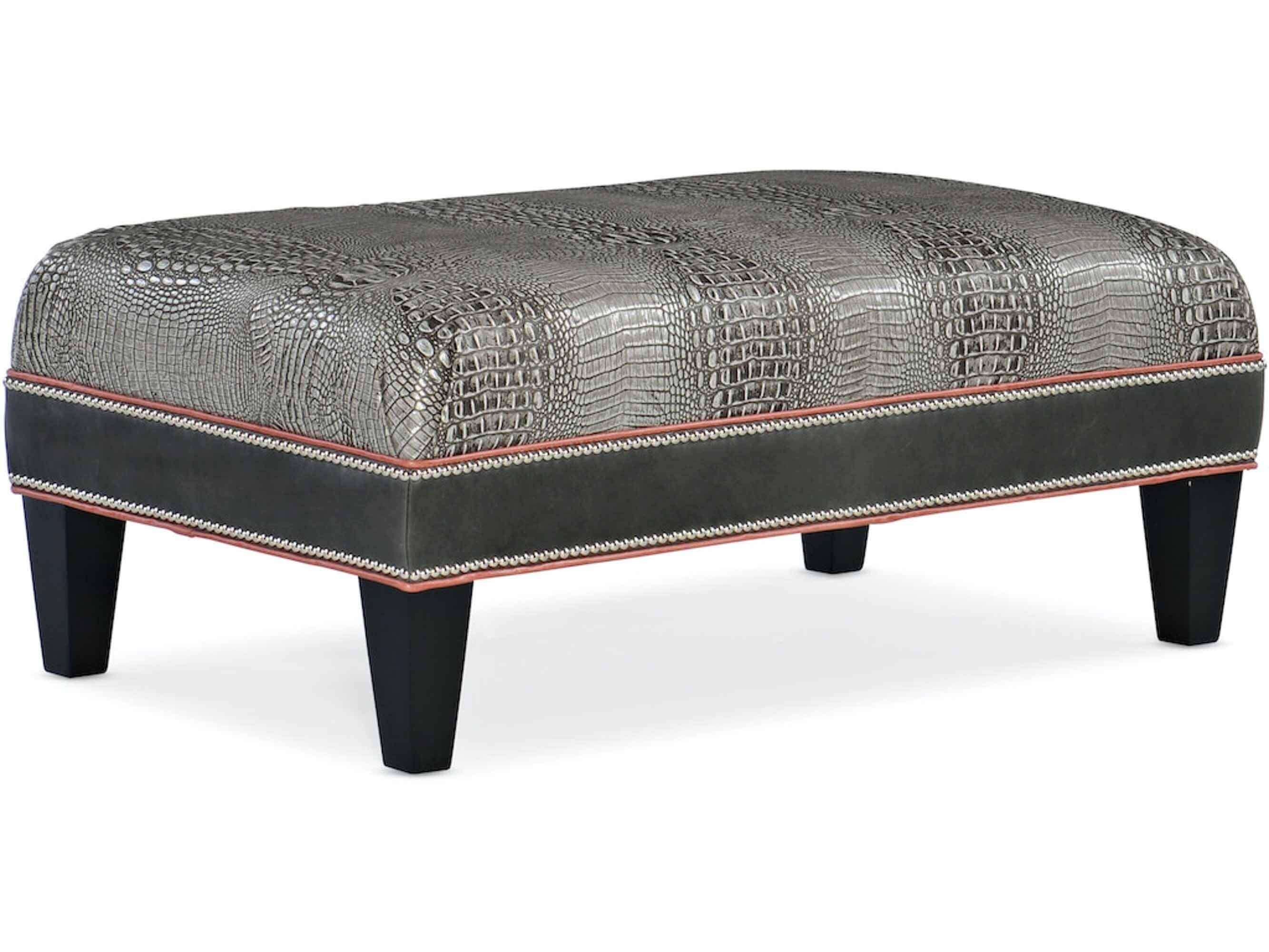 Nancy Leather Cocktail Ottoman - Image 3