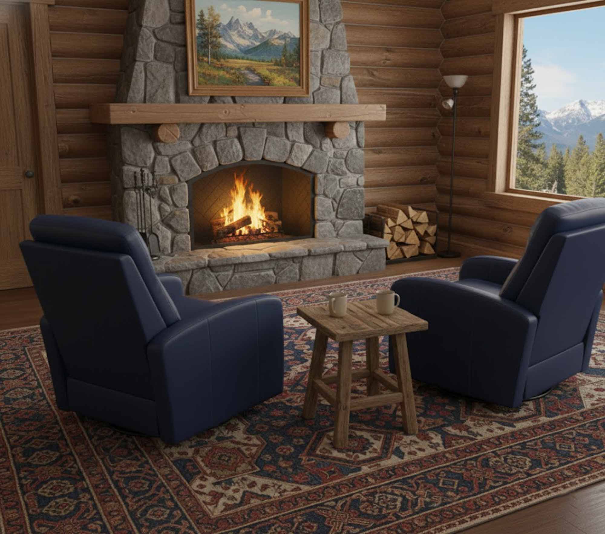 Newton Leather Swivel Glider Recliner - Image 9