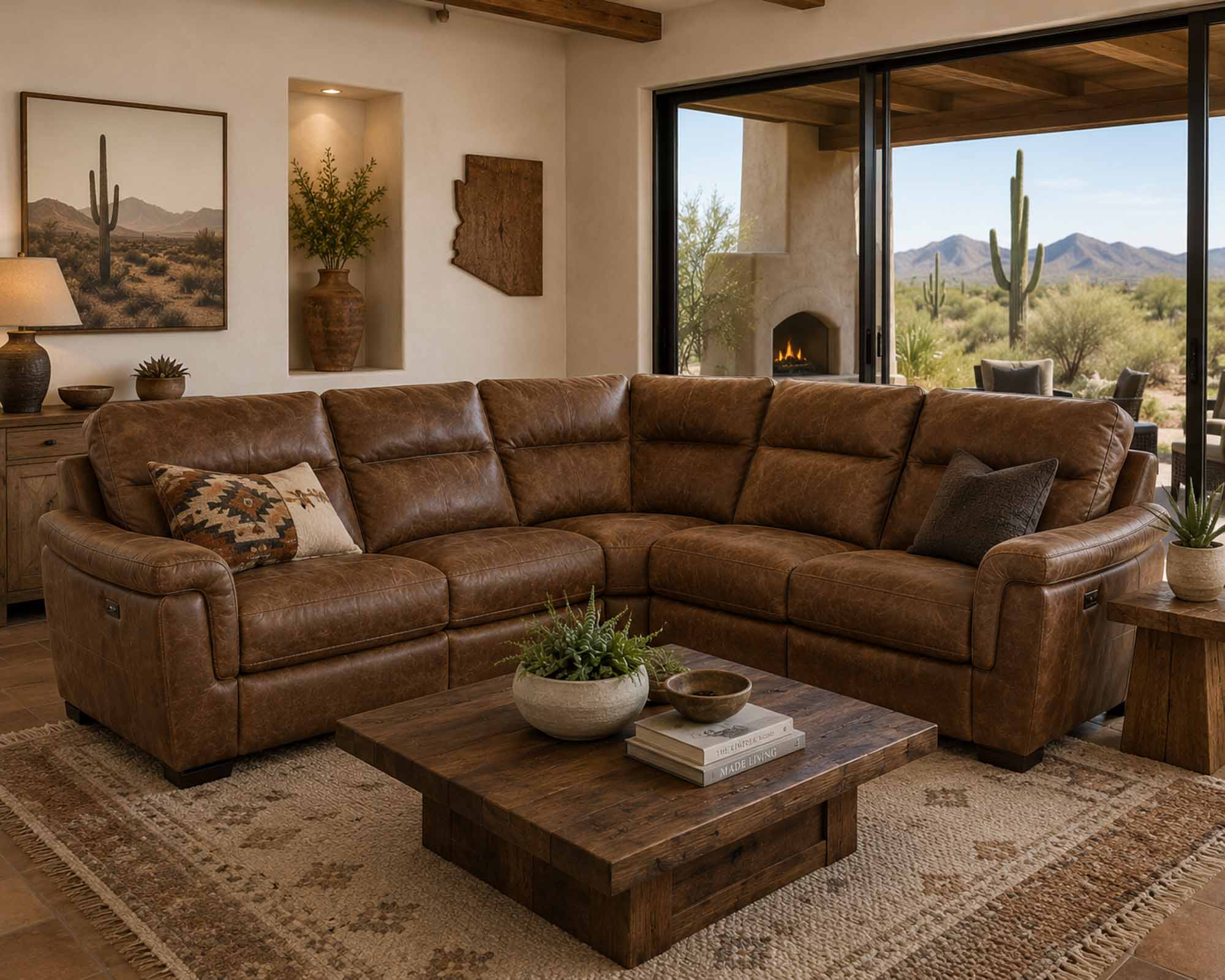 Nolan Leather Power Reclining Sectional With Articulating Headrest - Image 2