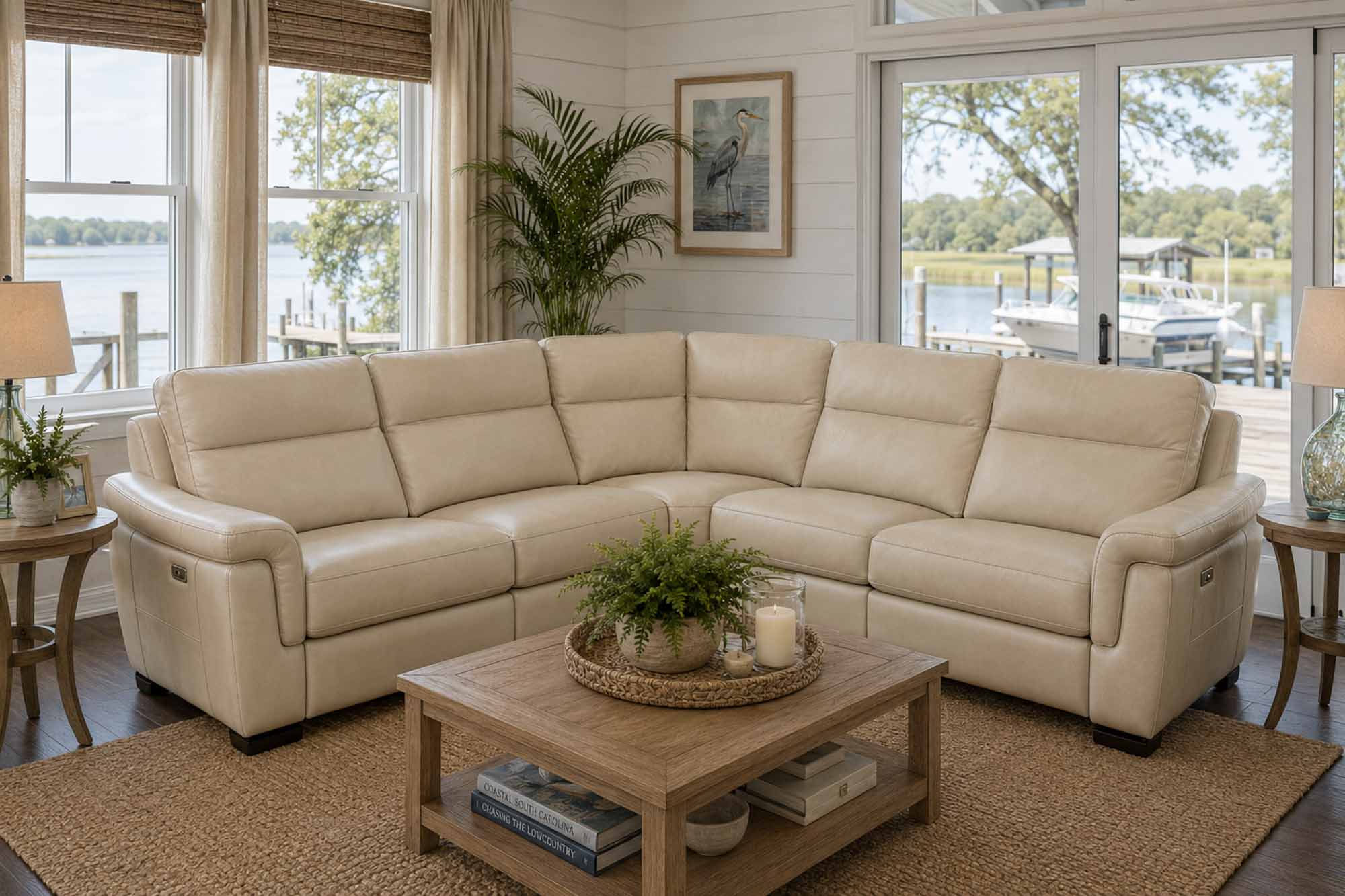 Nolan Leather Power Reclining Sectional With Articulating Headrest - Image 3
