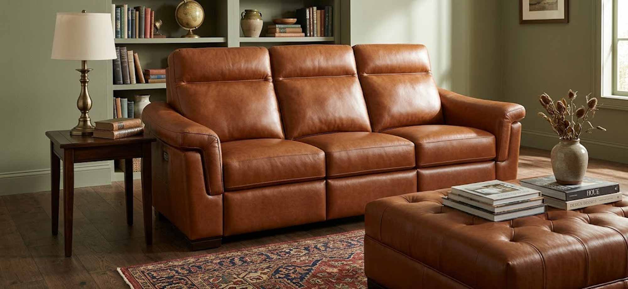 Nolan Leather Power Reclining Sofa With Articulating Headrest - Image 6