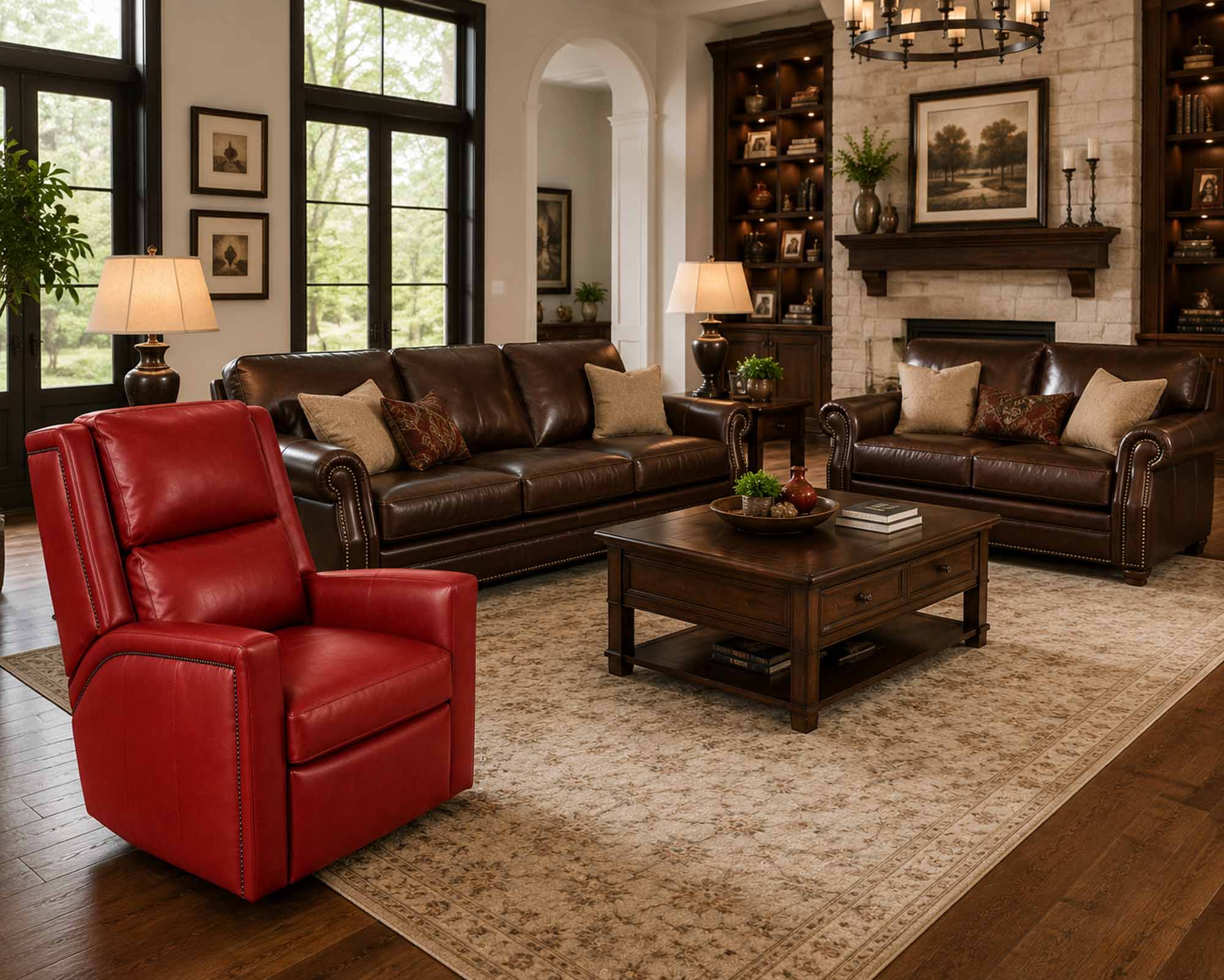 Norman Leather Wall Hugger Power Recliner With Articulating Headrest - Image 4