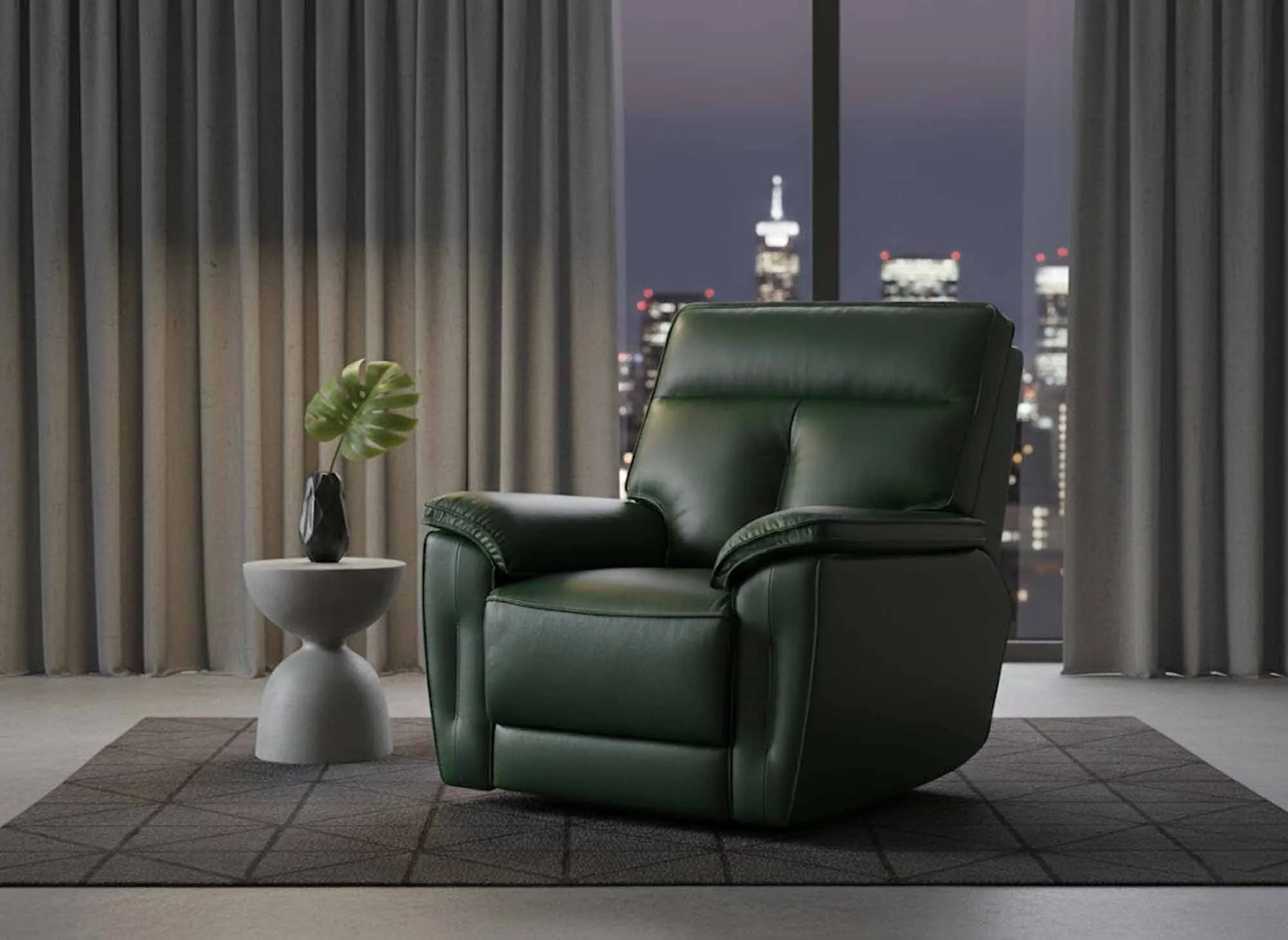 Oakley Leather Wallhugger Power Recliner With Articulating Headrest - Image 8