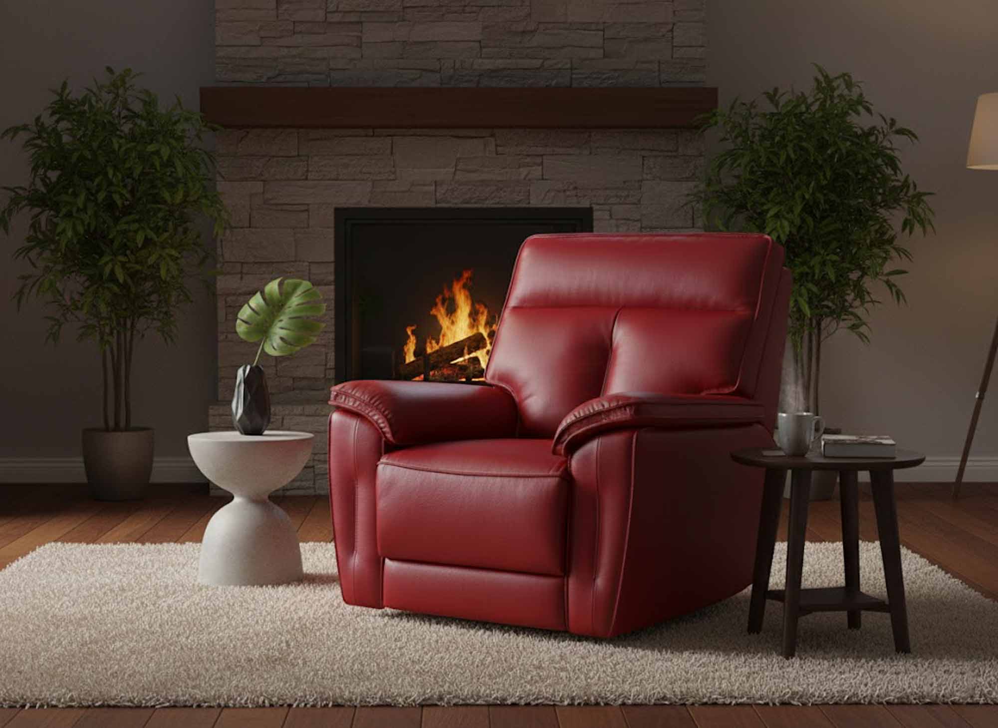 Oakley Leather Wallhugger Power Recliner With Articulating Headrest - Image 9