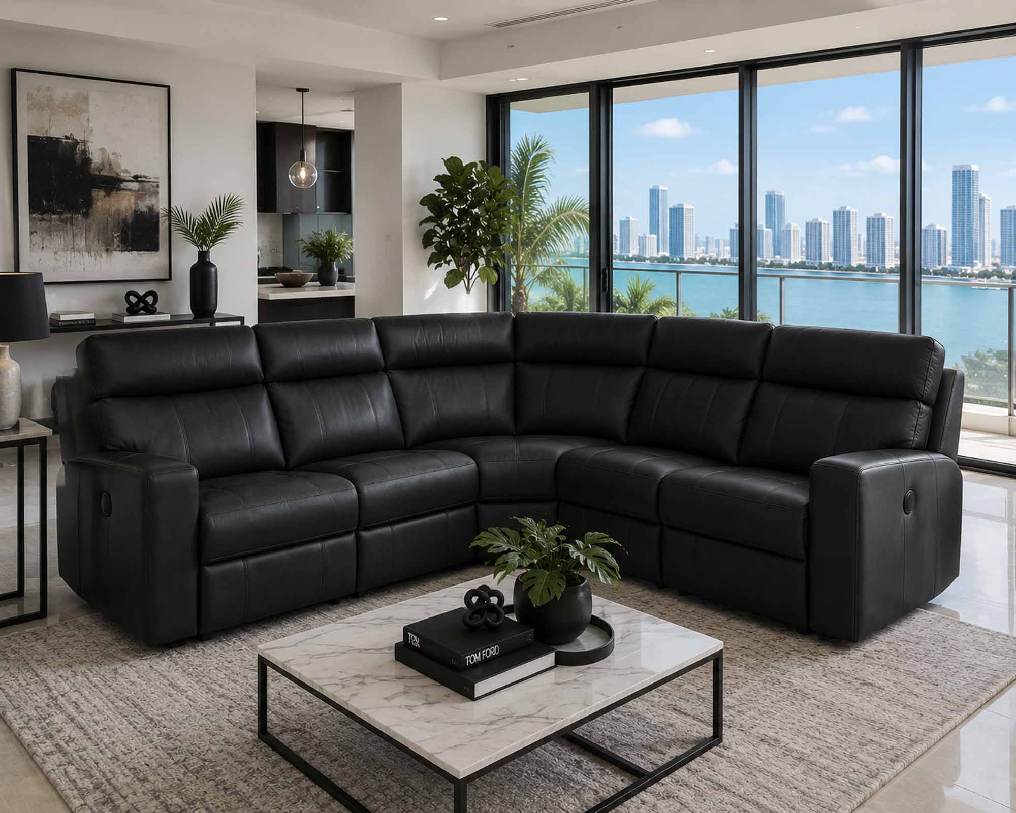 Oakwood Leather Power Reclining Sectional - Image 10